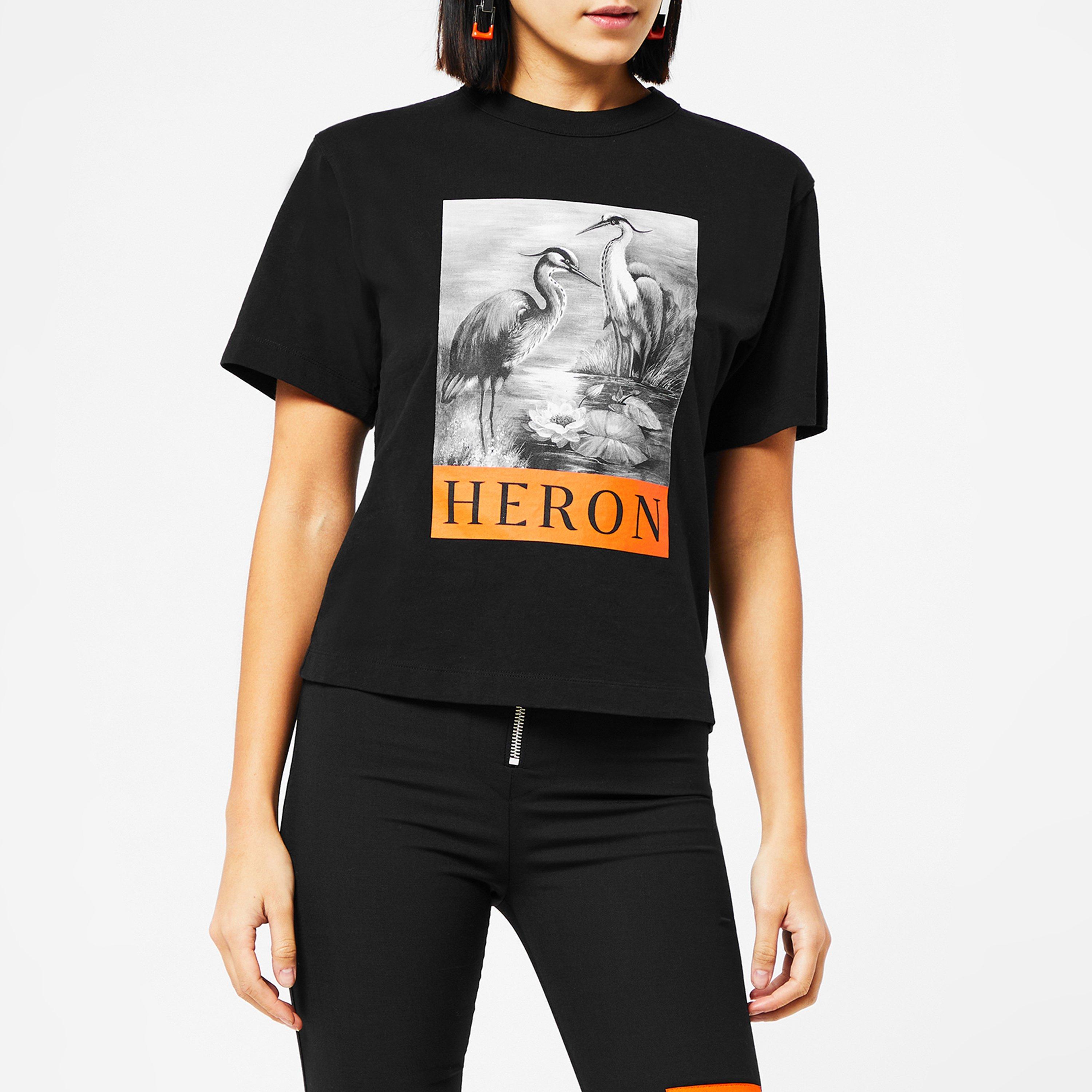 【HERON PRESTON】Logo Graphic Print Short Sleeve T-shirt Heron Preston Black 'Heron' T-Shirt Heron Preston