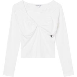 Calvin Klein Jeans Camiseta blanca con banda y logo en el pecho en contraste de Calvin Klein