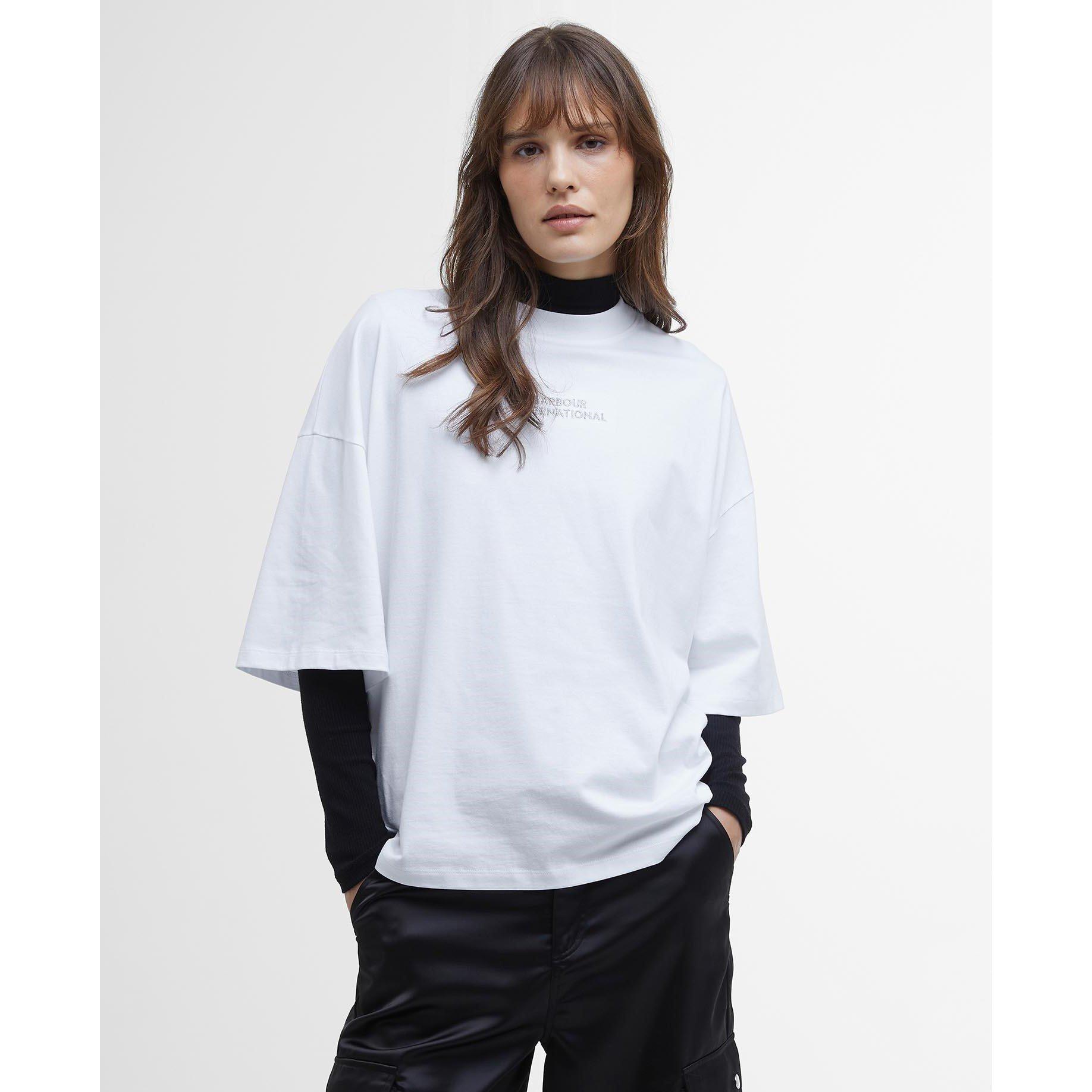 White - Barbour International - Franchesca Logo T-Shirt - 1
