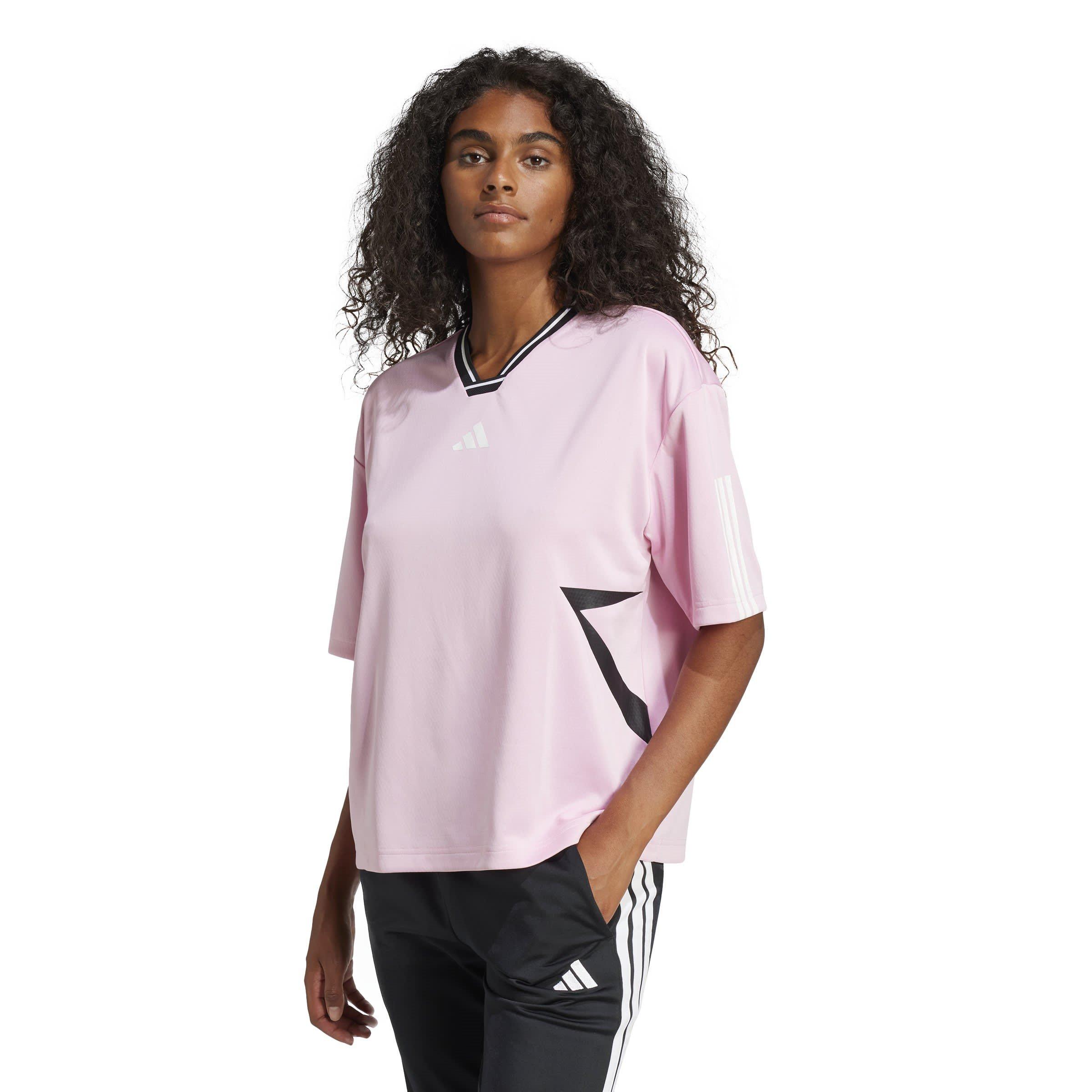 True Pink - adidas - Tiro Cut 3-Stripes Colorblock Boyfriend T-Shirt - 2