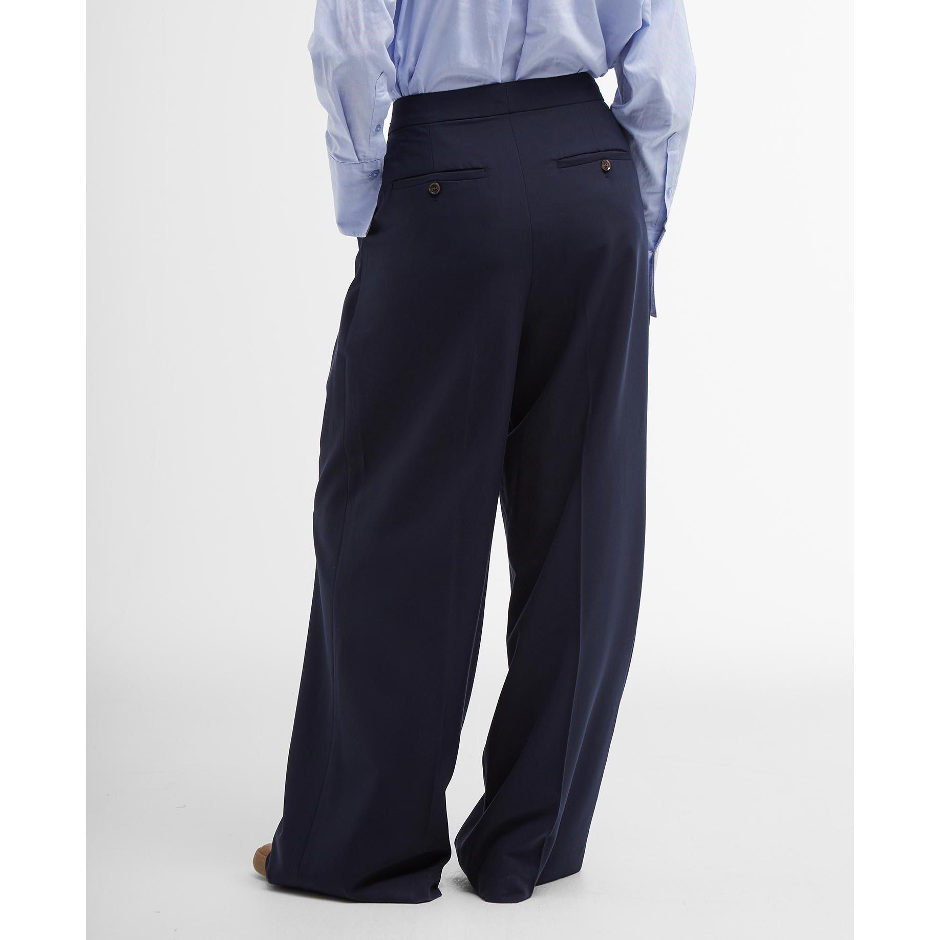 Navy - Barbour - Francis Wide-Leg Trousers - 2
