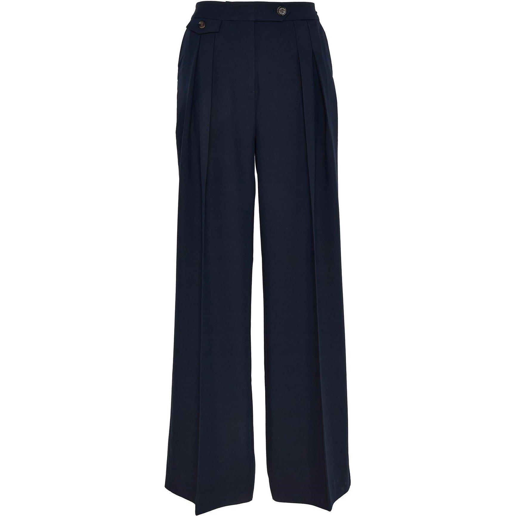 Navy - Barbour - Francis Wide-Leg Trousers - 7