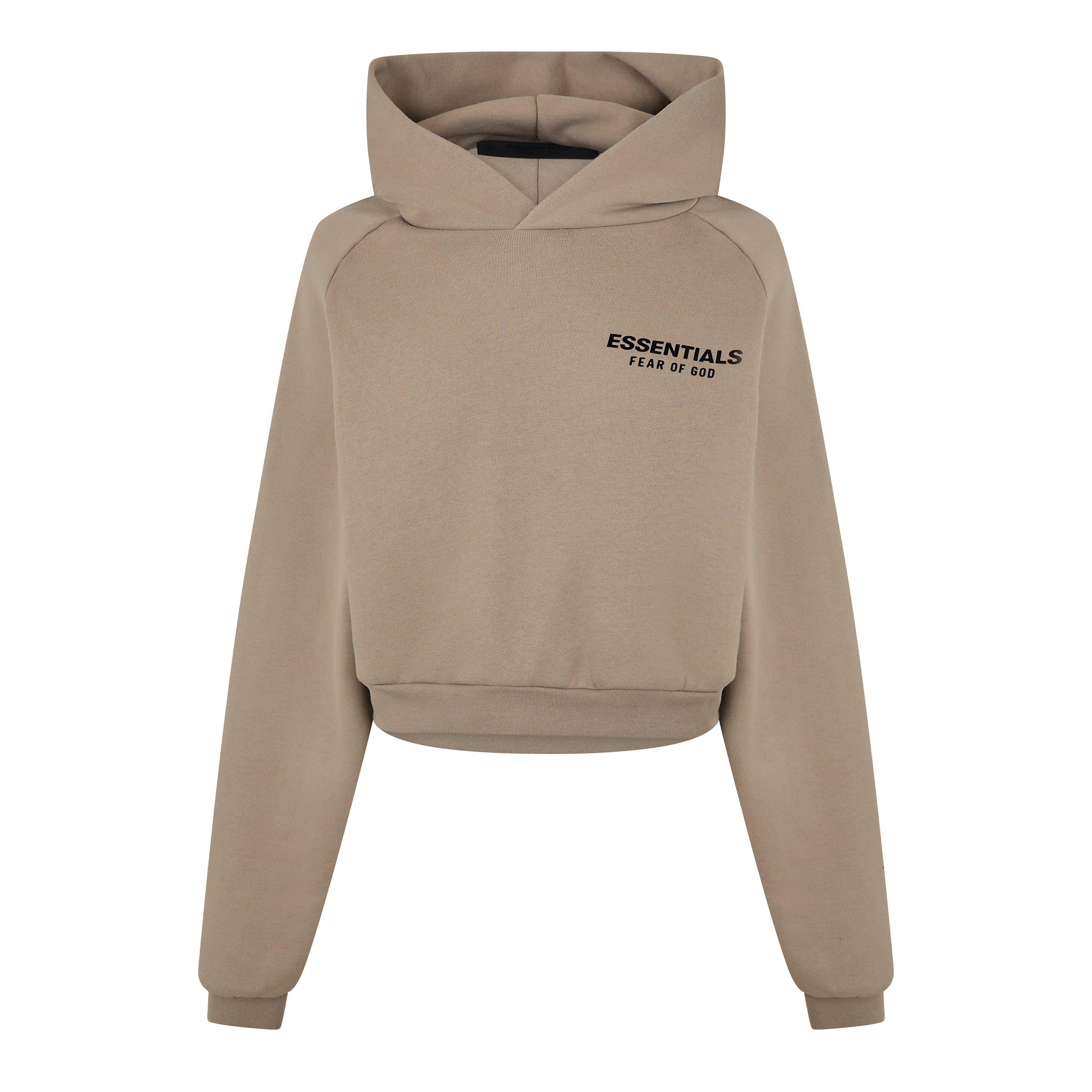 Fear Of God Essentials Back Logo Over The Head Hoodie - Desert Sand - Size 6 (2XS)