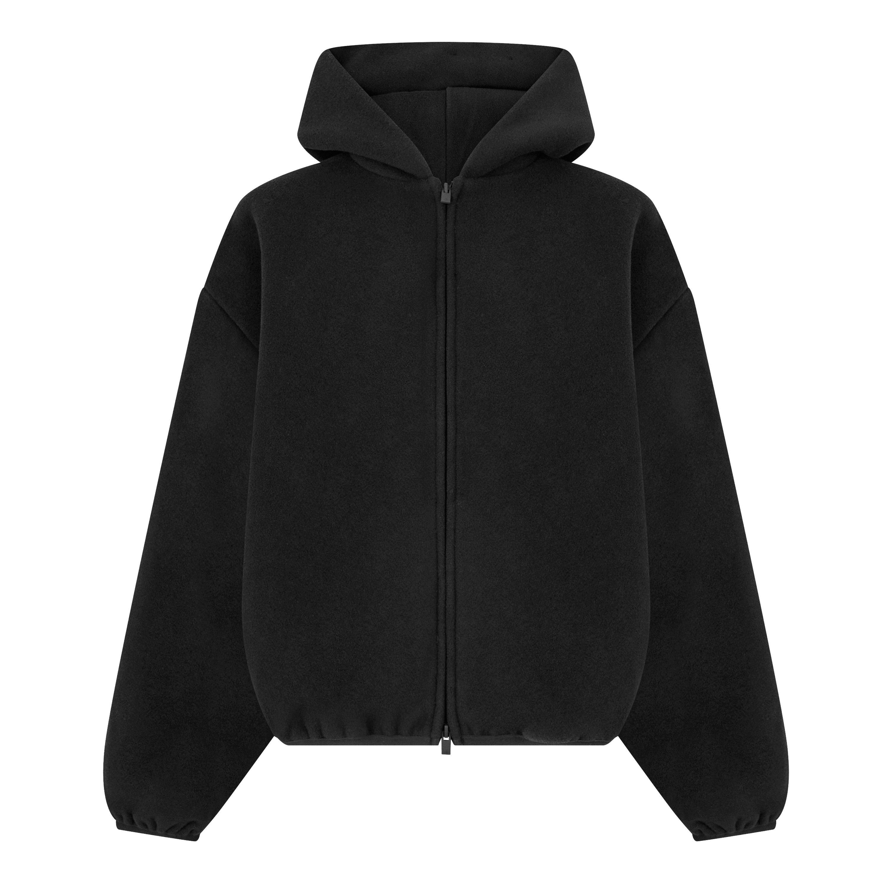 Black - Fear Of God Essentials - Women's Brushed Hooded Long Sleeve Full Zip Bomber Jacket - 5