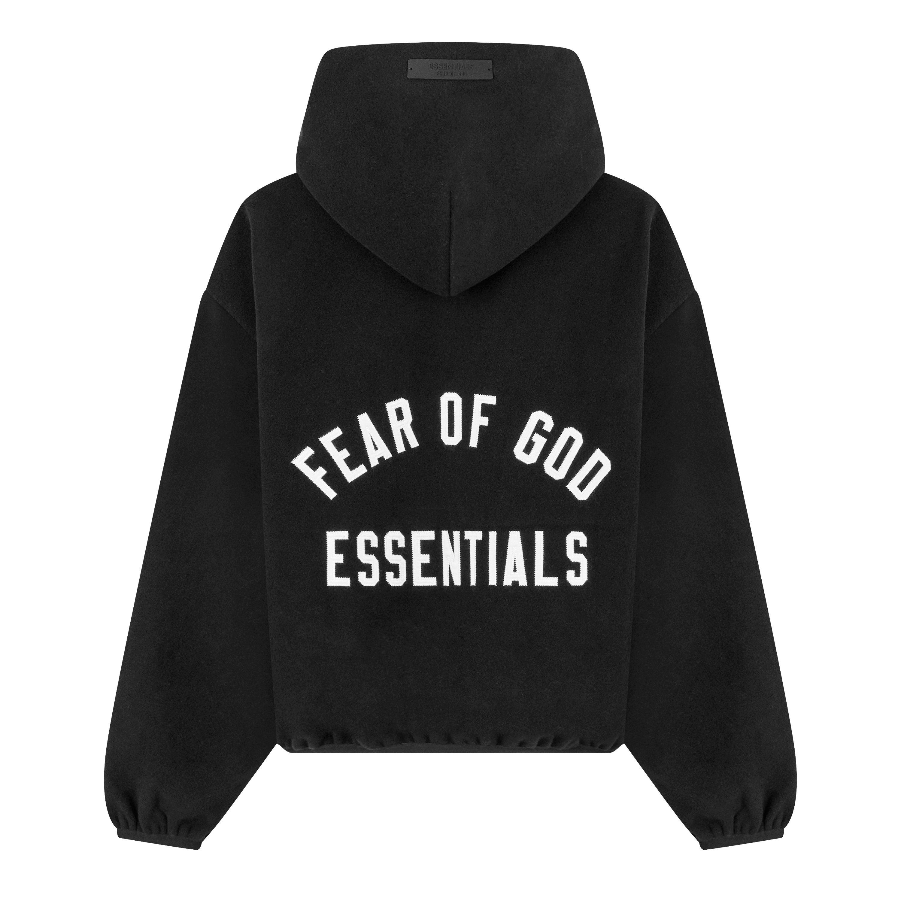 Black - Fear Of God Essentials - Women's Brushed Hooded Long Sleeve Full Zip Bomber Jacket - 6