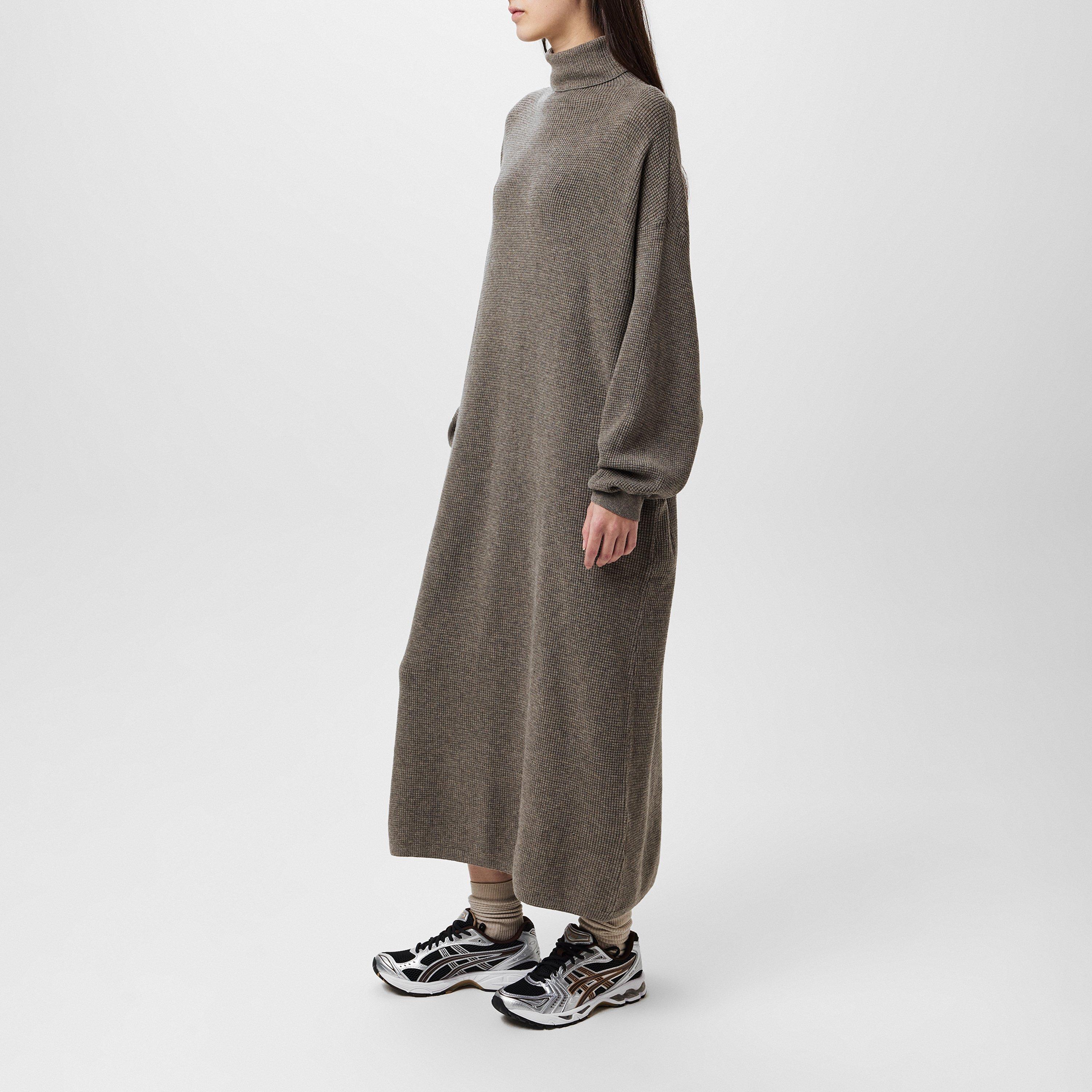 Heather Gray - Fear Of God Essentials - Women's Waffle Turtleneck Jumper Dress - 2