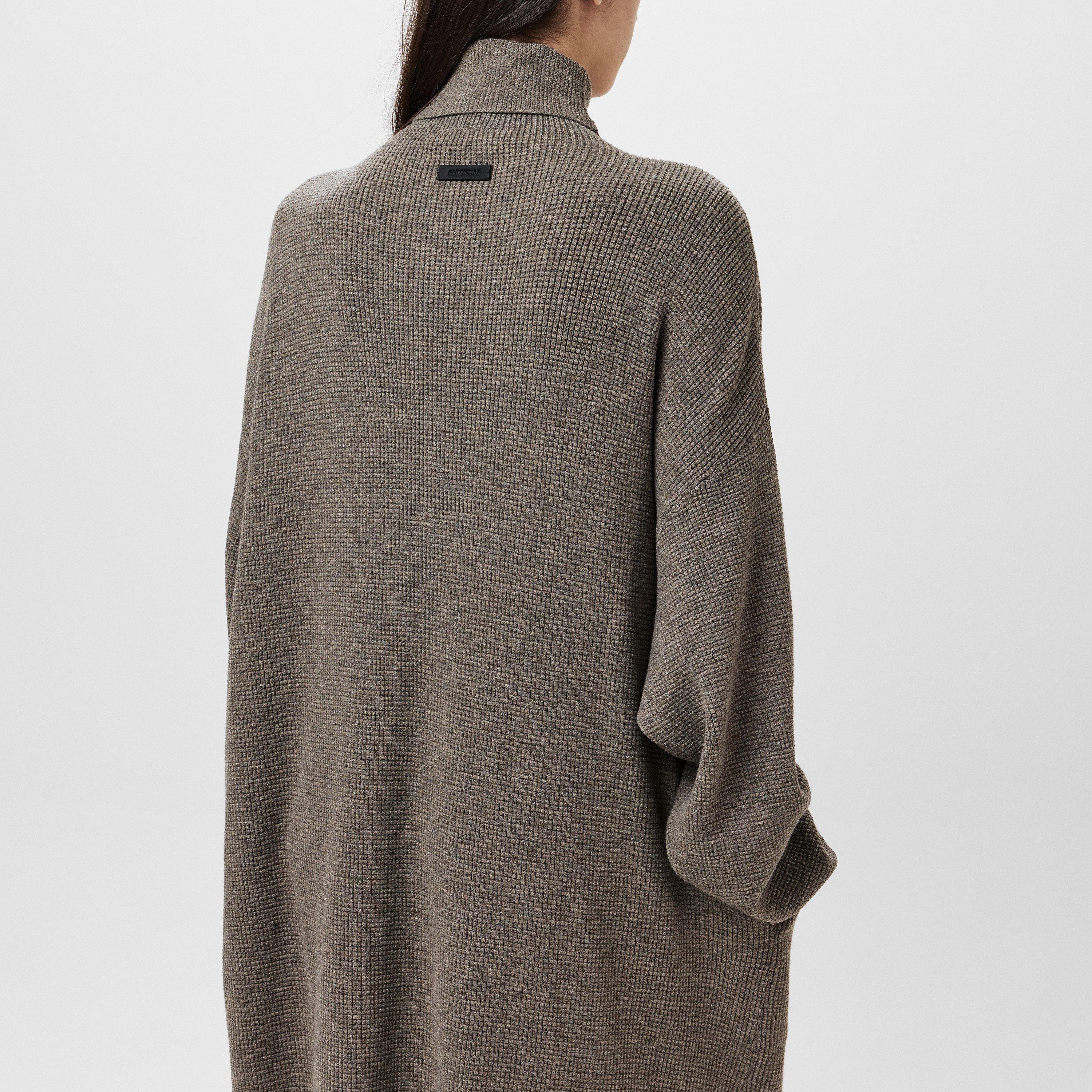 Heather Gray - Fear Of God Essentials - Women's Waffle Turtleneck Jumper Dress - 4
