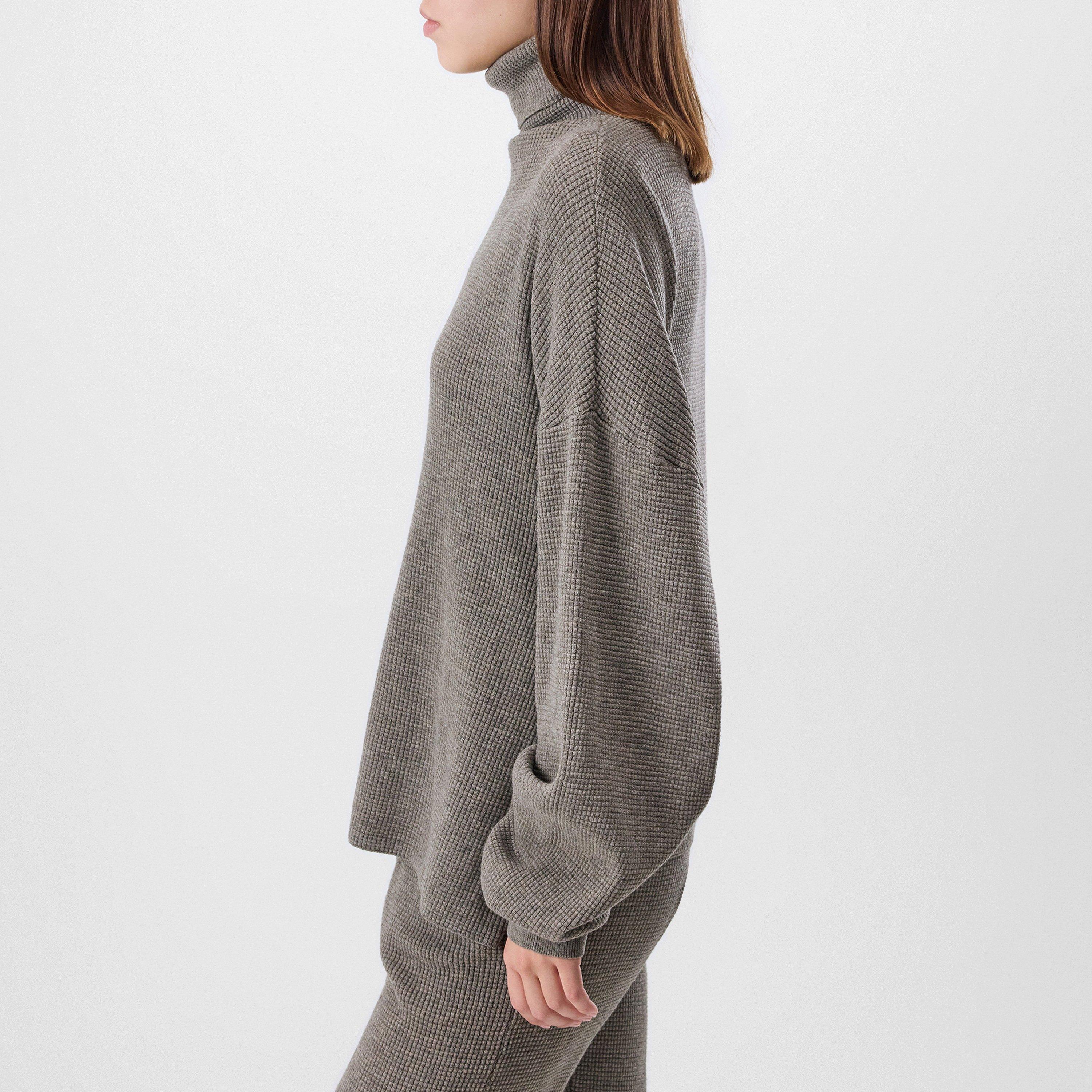 Heather Gray - Fear Of God Essentials - Women's Waffle Knitted Sweatshirt - 2