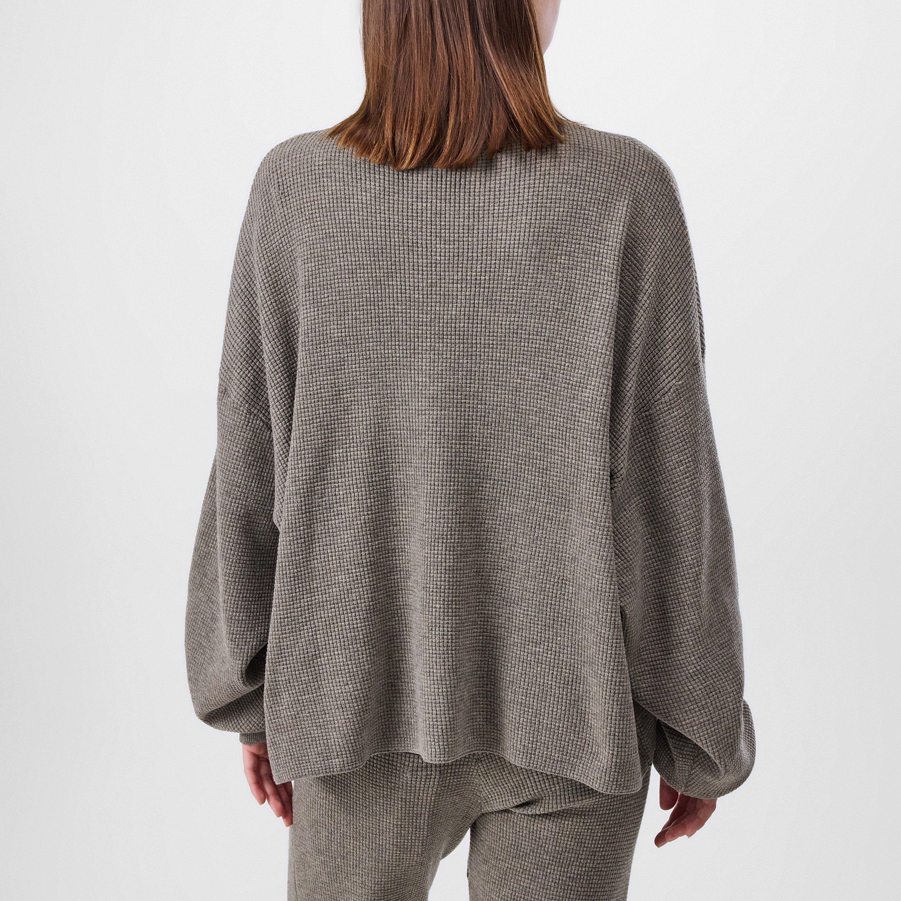 Heather Gray - Fear Of God Essentials - Women's Waffle Knitted Sweatshirt - 3
