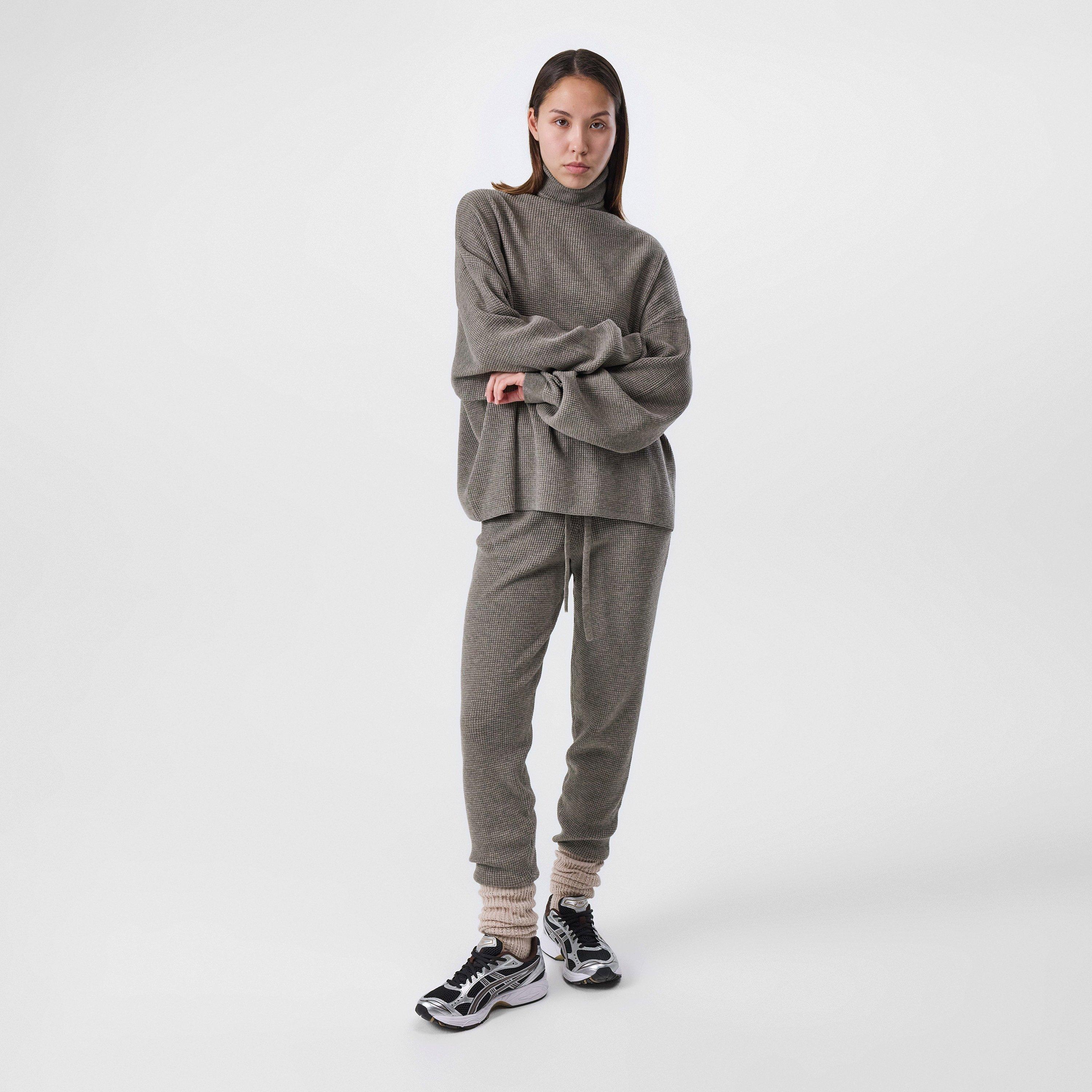 Heather Gray - Fear Of God Essentials - Women's Waffle Knitted Sweatshirt - 4
