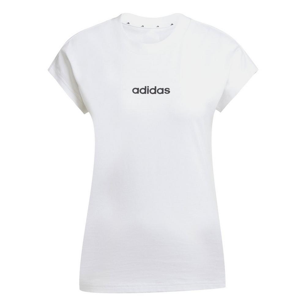 adidas Essentials Linear Cotton T-Shirt (alb)