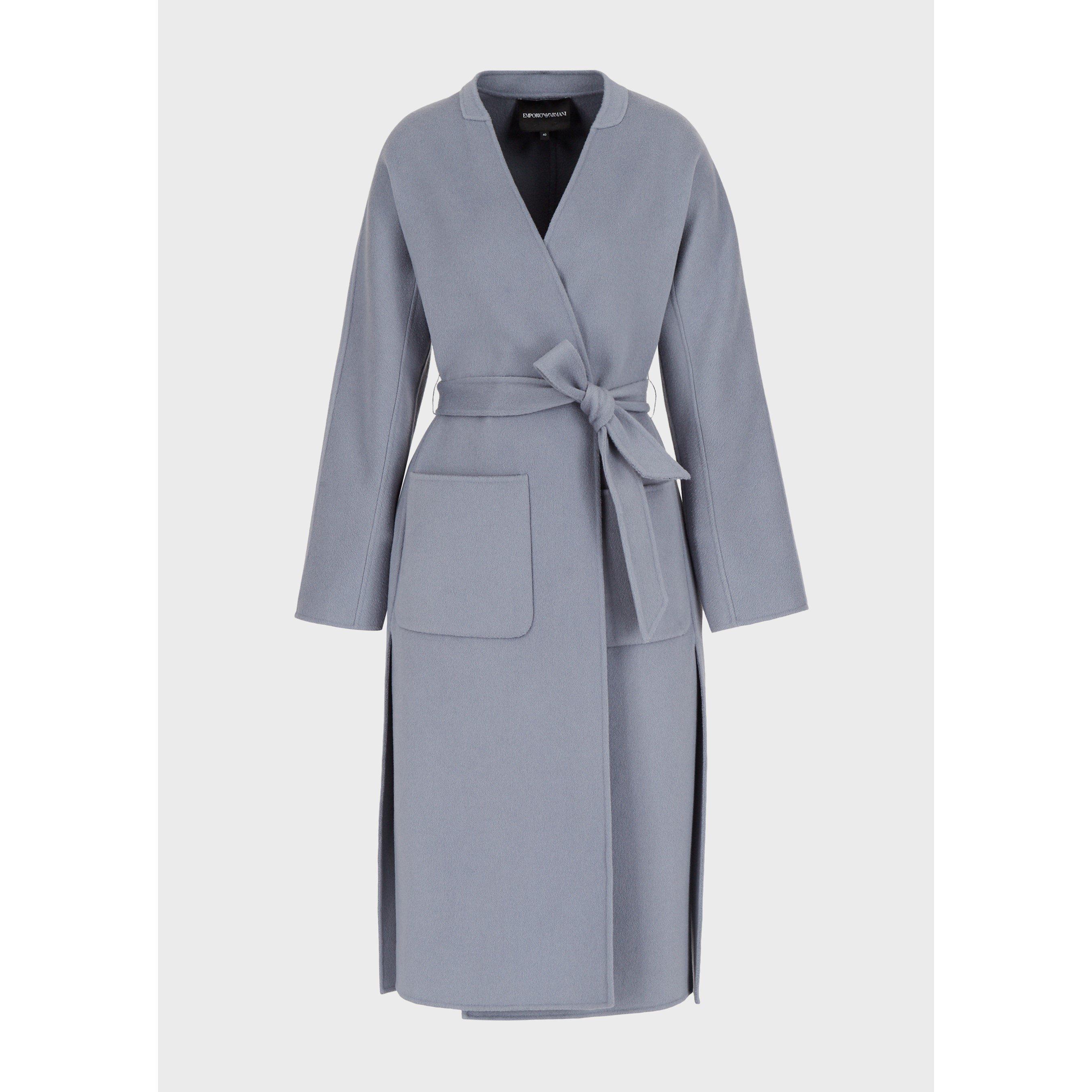 Grey - Emporio Armani - Women's Belted Overcoat - 5