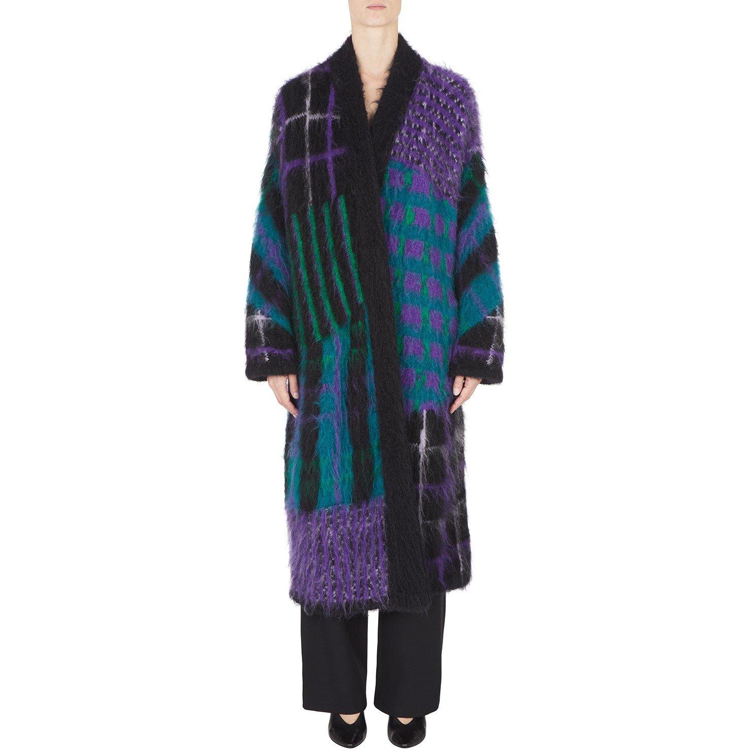Blk Ppl Mlti - Emporio Armani - Women's Multi Print Tailored Overcoat - 1