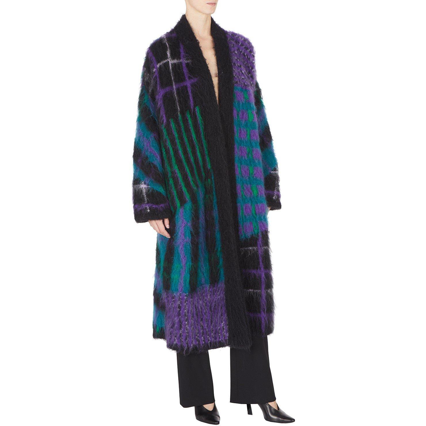 Blk Ppl Mlti - Emporio Armani - Women's Multi Print Tailored Overcoat - 3