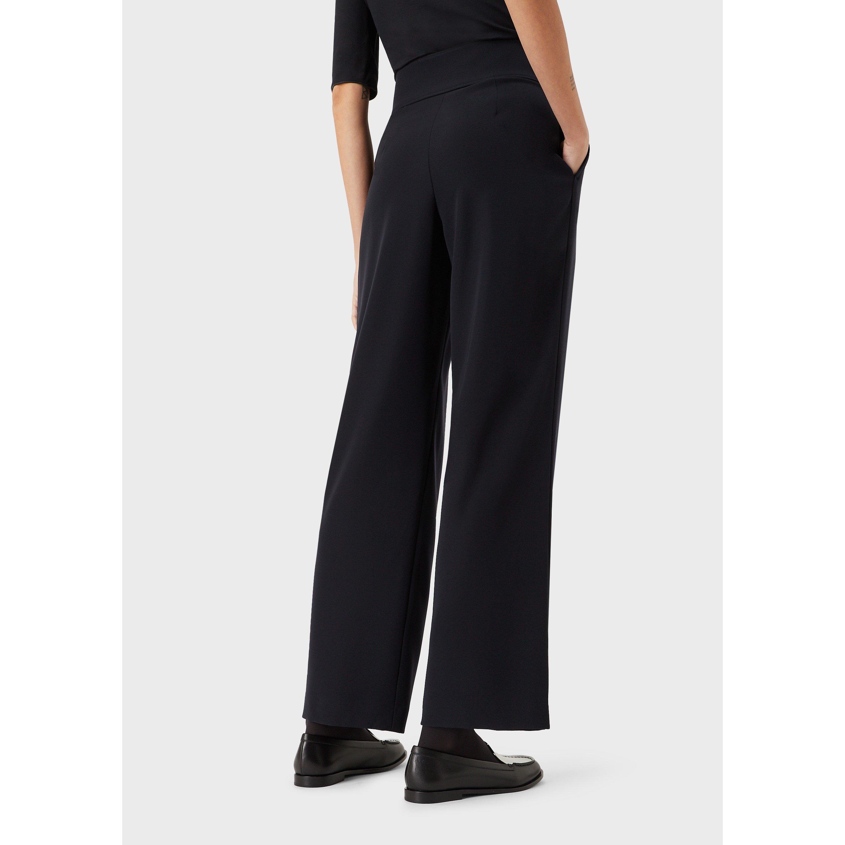 Navy Blue - Emporio Armani - Women's Wide Leg Trousers - 2