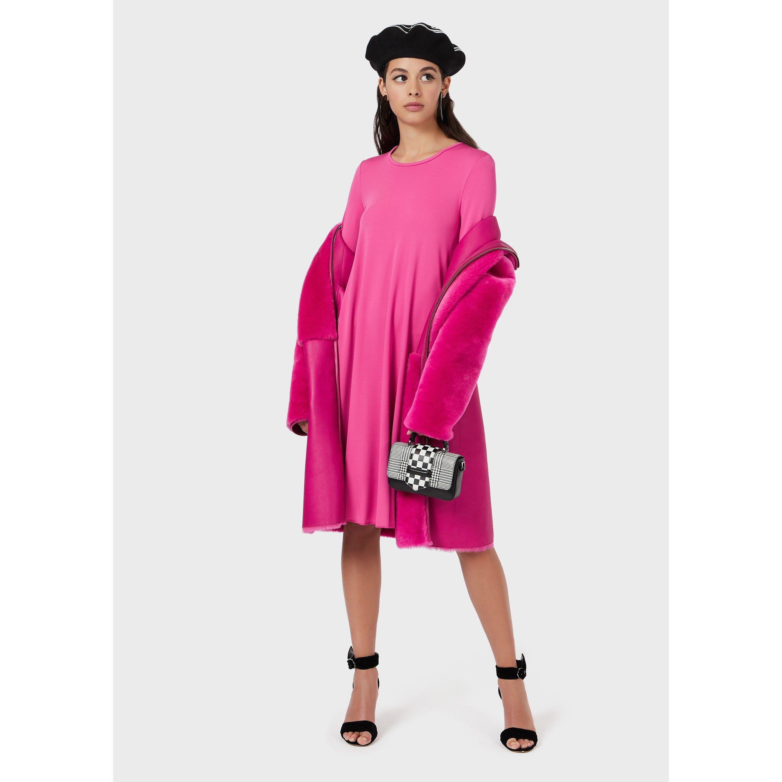 Coral Red - Emporio Armani - Women's Reversible Shearling Fur Coat - 4