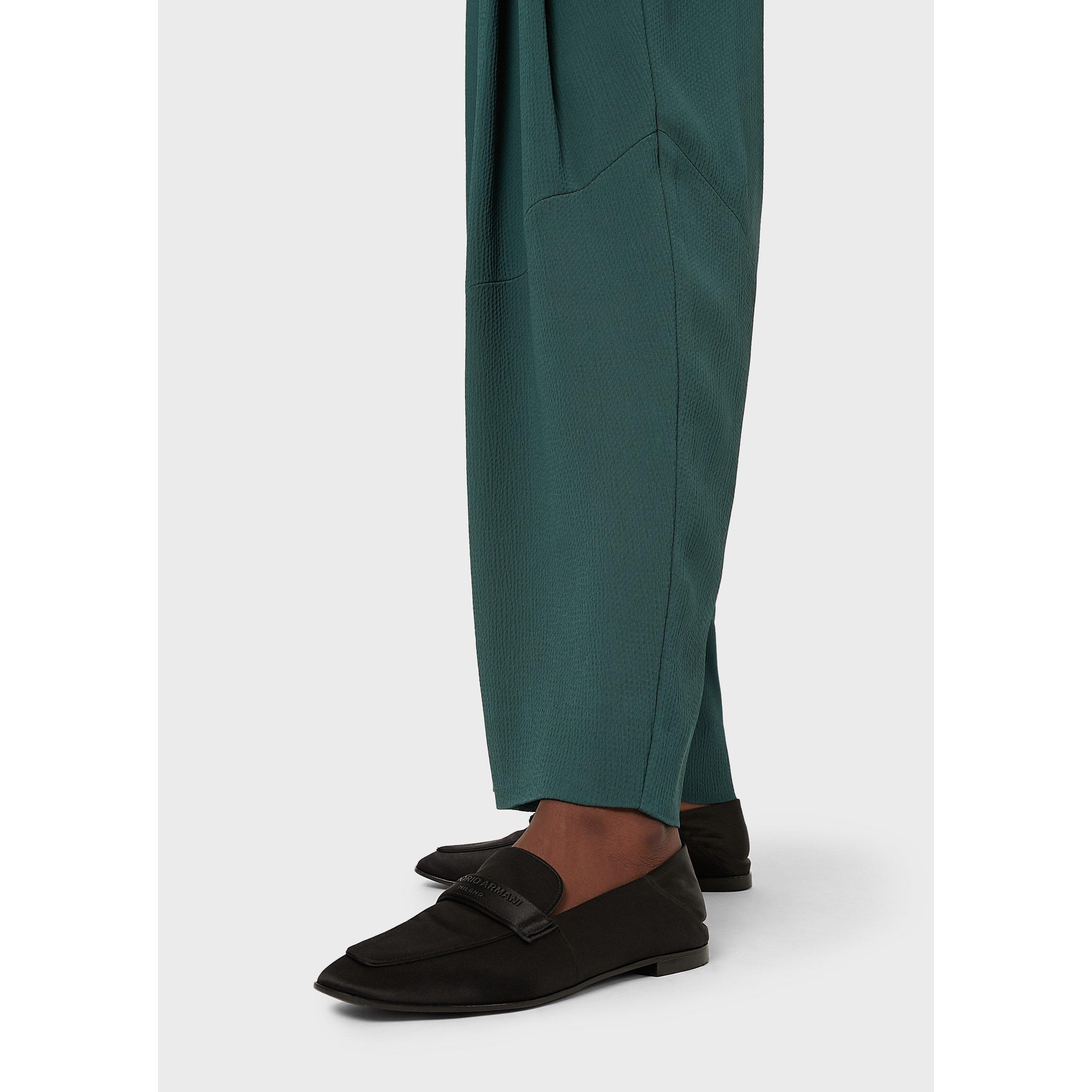 Green - Emporio Armani - Women's Wide Leg Trousers - 2