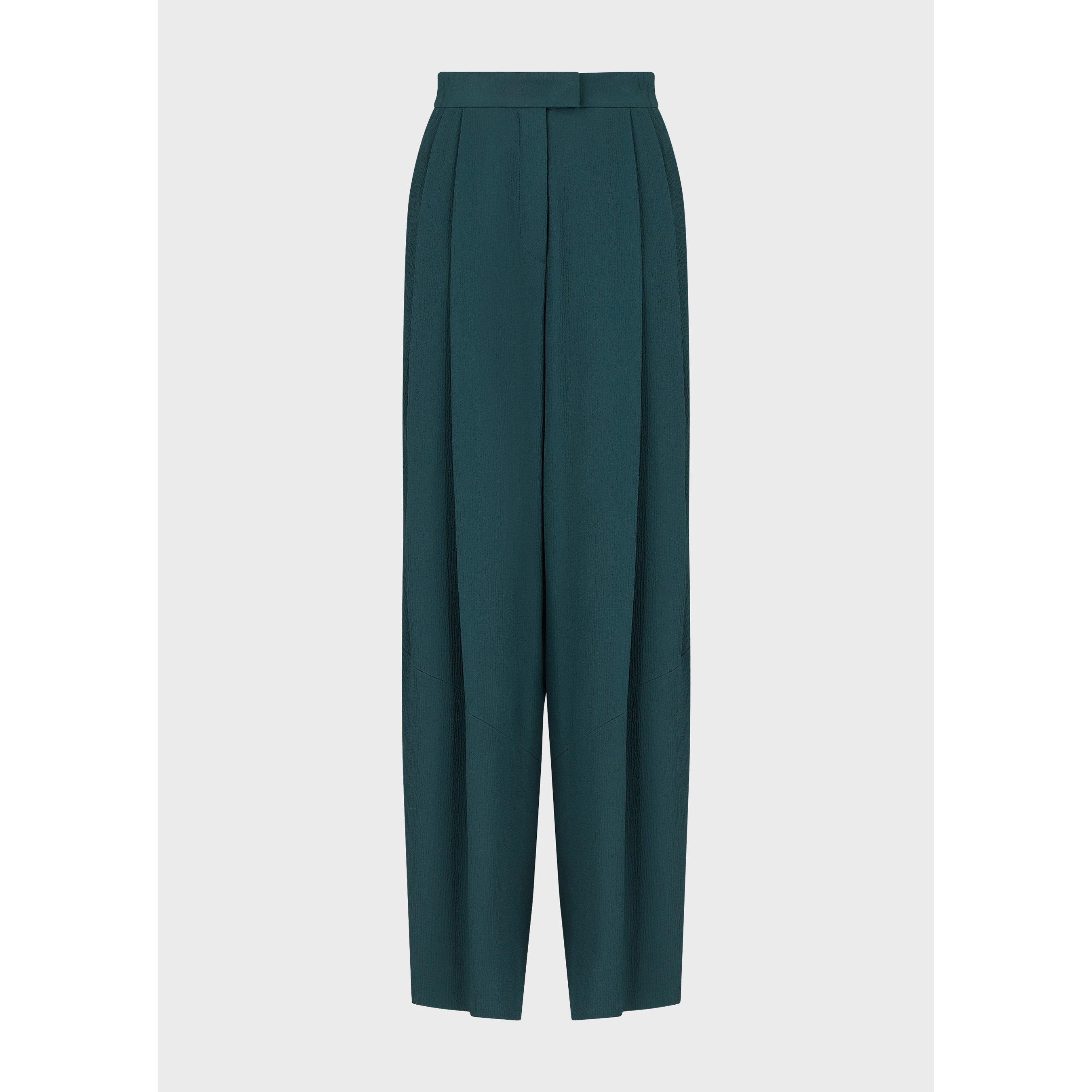 Green - Emporio Armani - Women's Wide Leg Trousers - 6