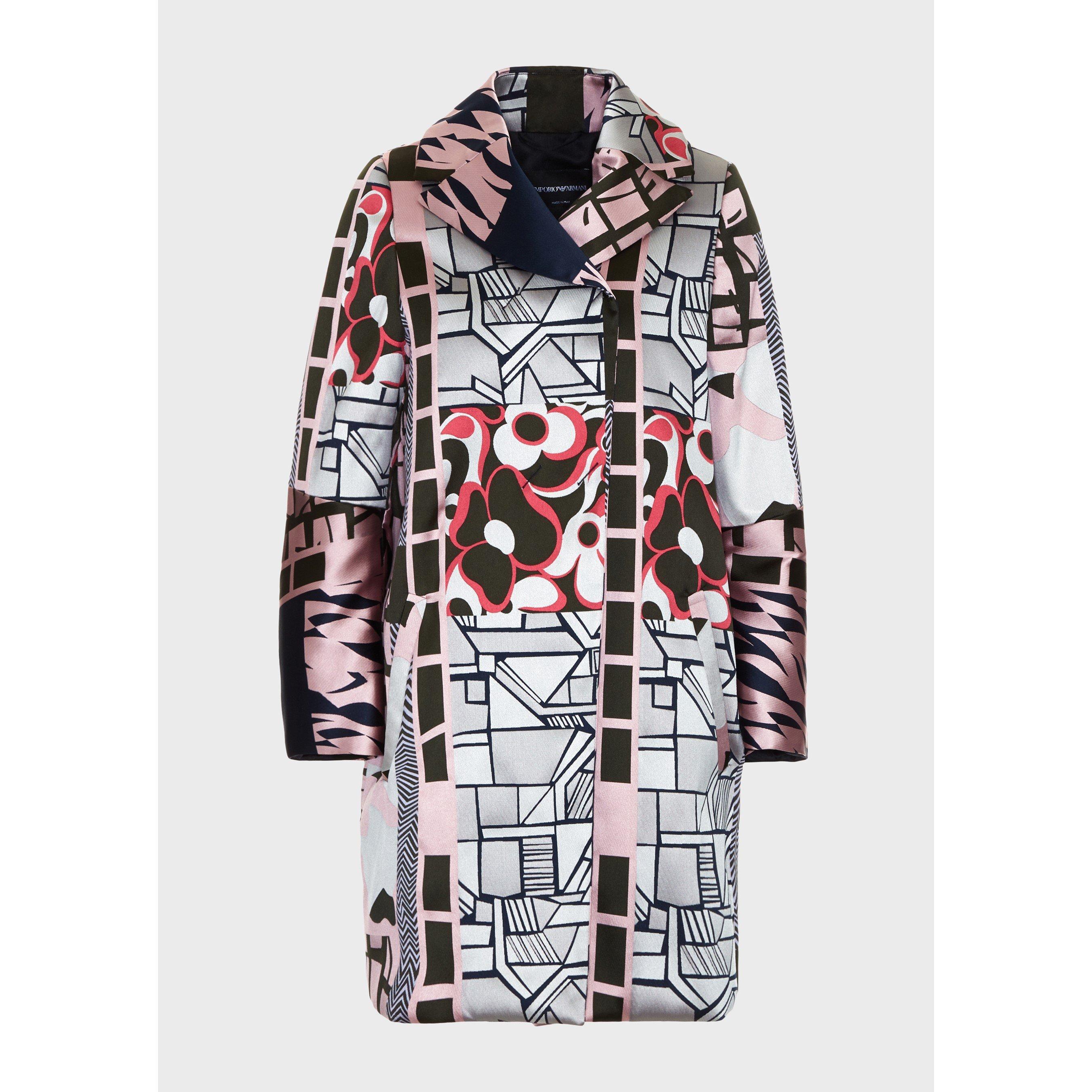 Multi - Emporio Armani - Women's Printed Hooded Duffle Coat - 3