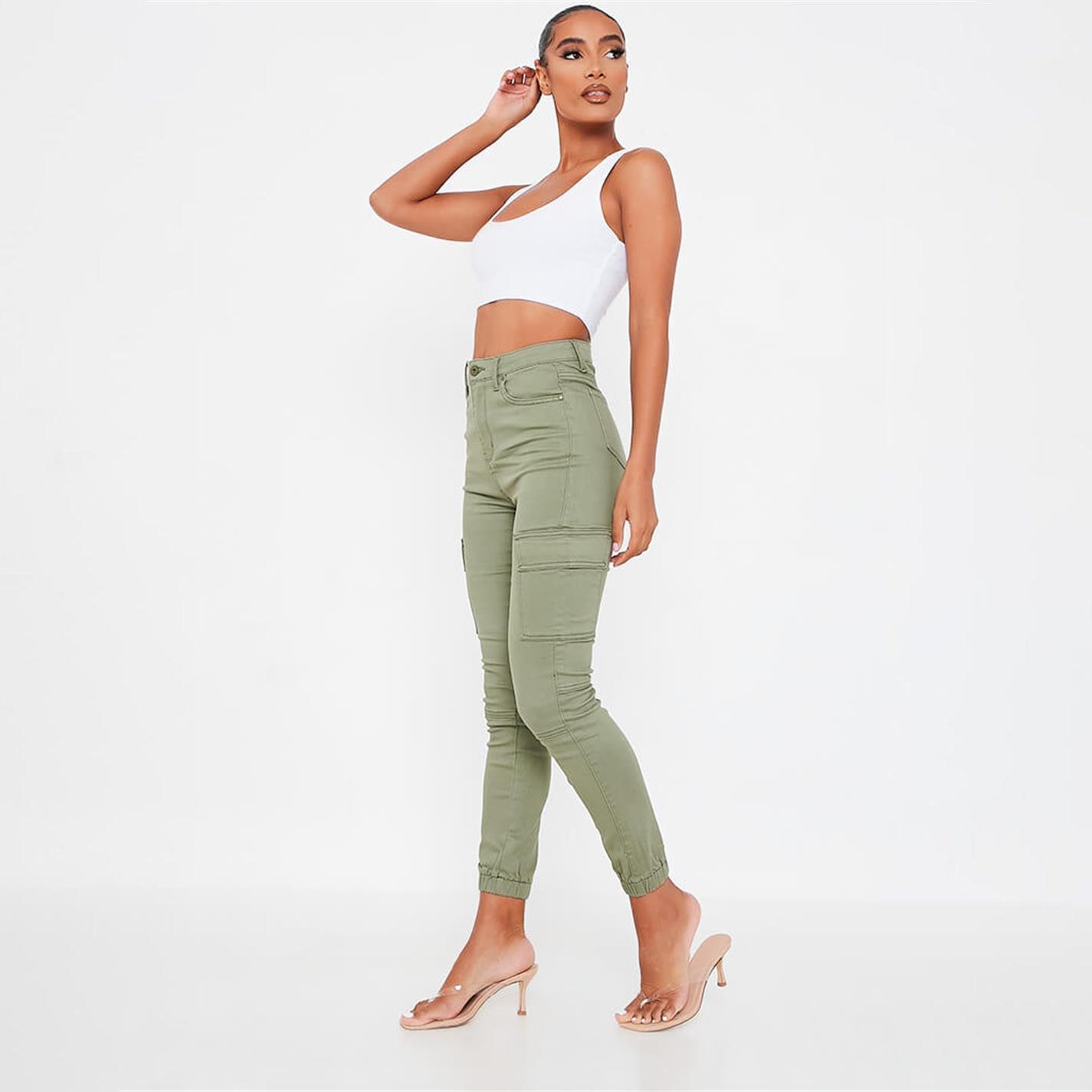 Verde - I Saw It First - ISAWITFIRST Stretch Pocketed Cargo Jeans - 2