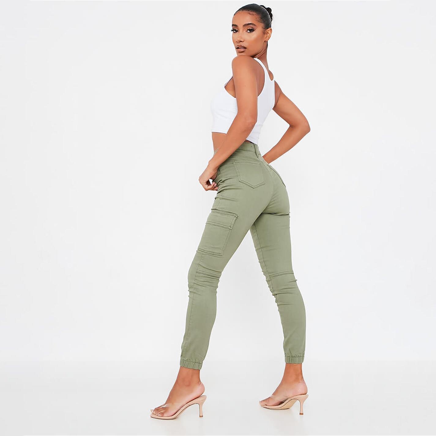Verde - I Saw It First - ISAWITFIRST Stretch Pocketed Cargo Jeans - 3