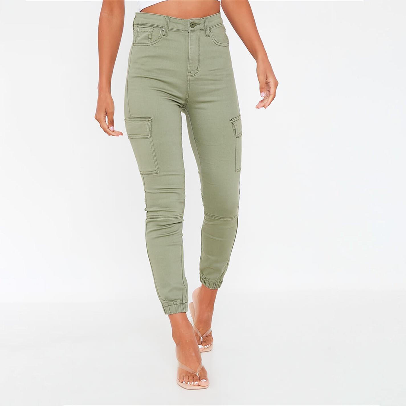 Verde - I Saw It First - ISAWITFIRST Stretch Pocketed Cargo Jeans - 4