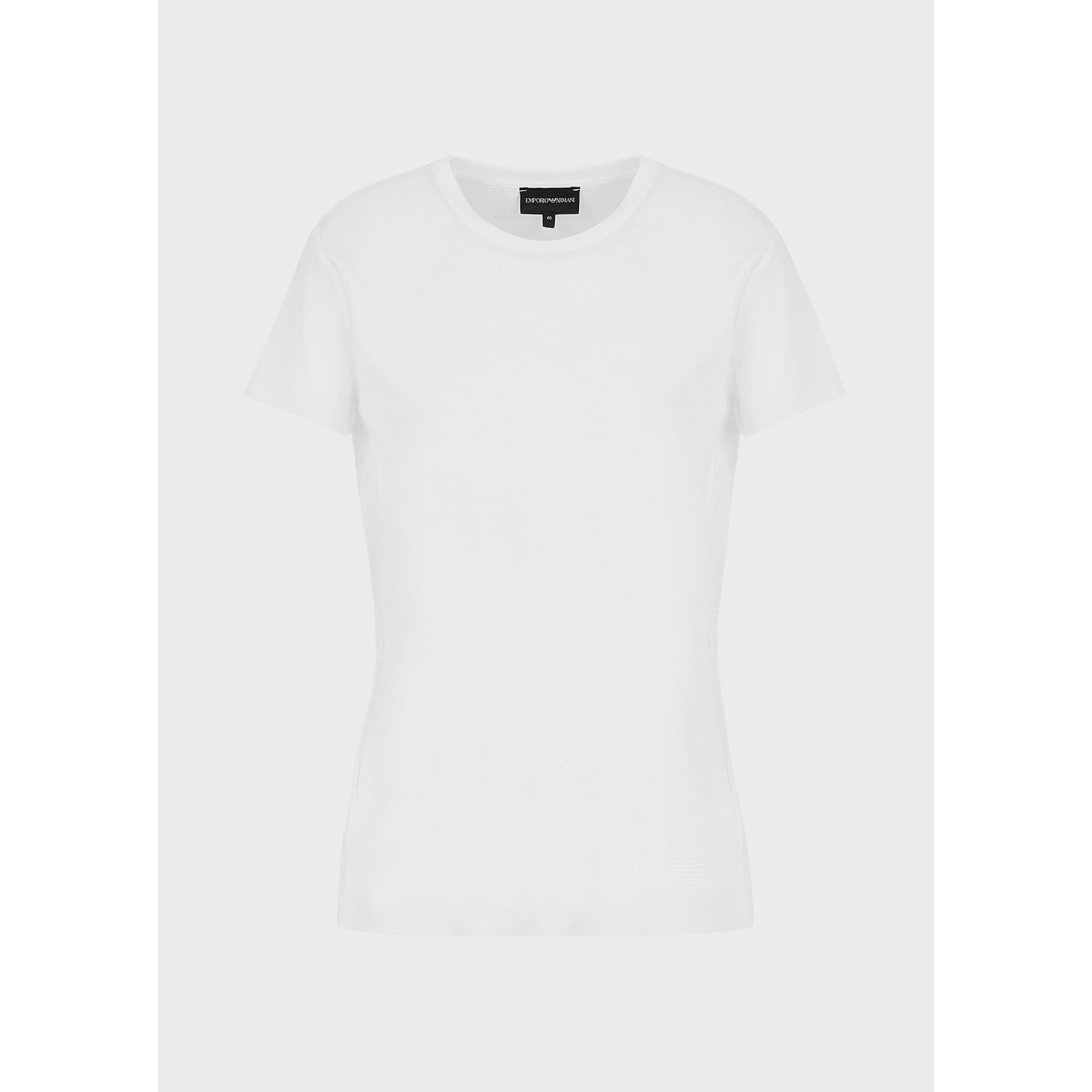 White - Emporio Armani - Women's Short-Sleeve Regular Fit T-Shirt - 1
