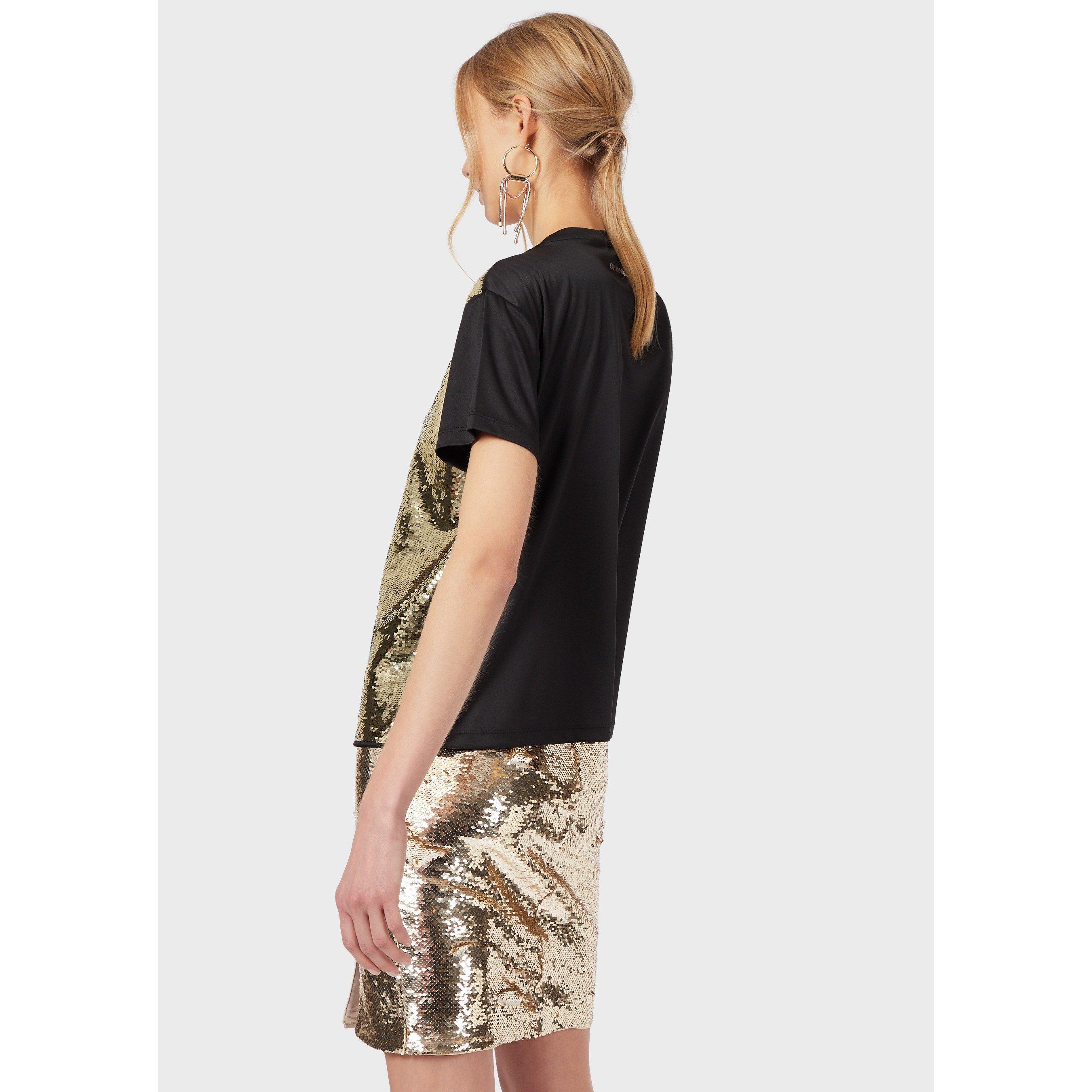 Black And Gold - Emporio Armani - Women's Gold Front Regular Fit T-Shirt - 2