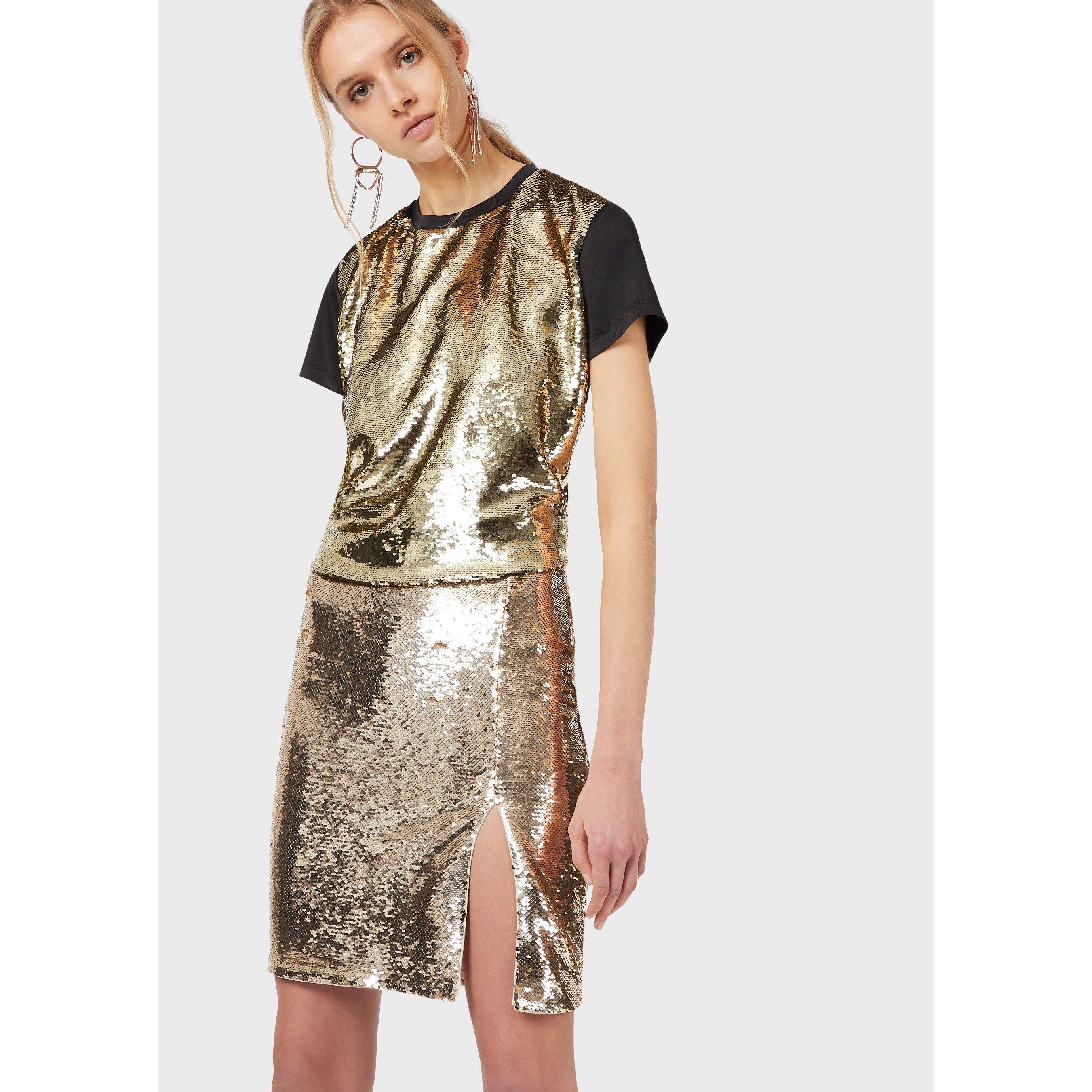 Black And Gold - Emporio Armani - Women's Gold Front Regular Fit T-Shirt - 5