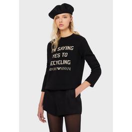 Emporio Armani Slogan Knit Sweater