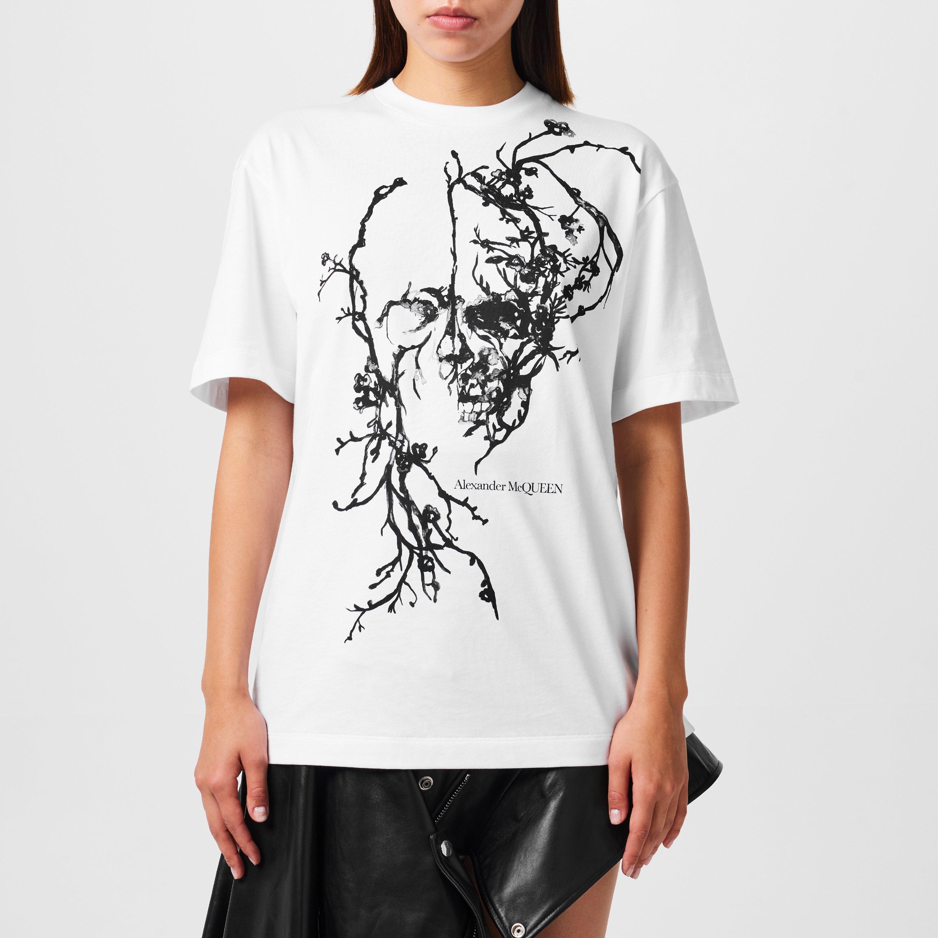 WHITE - Alexander McQueen - Floral Cotton Jersey T-Shirt - 1