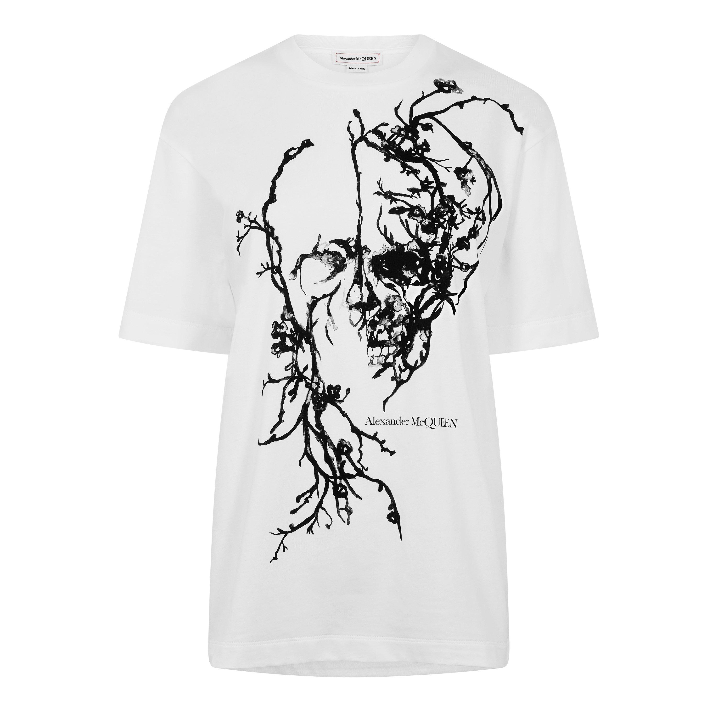 WHITE - Alexander McQueen - Floral Cotton Jersey T-Shirt - 5
