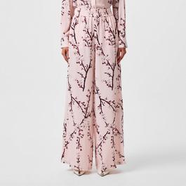 Alexander McQueen Floral Print Wide Leg Trousers