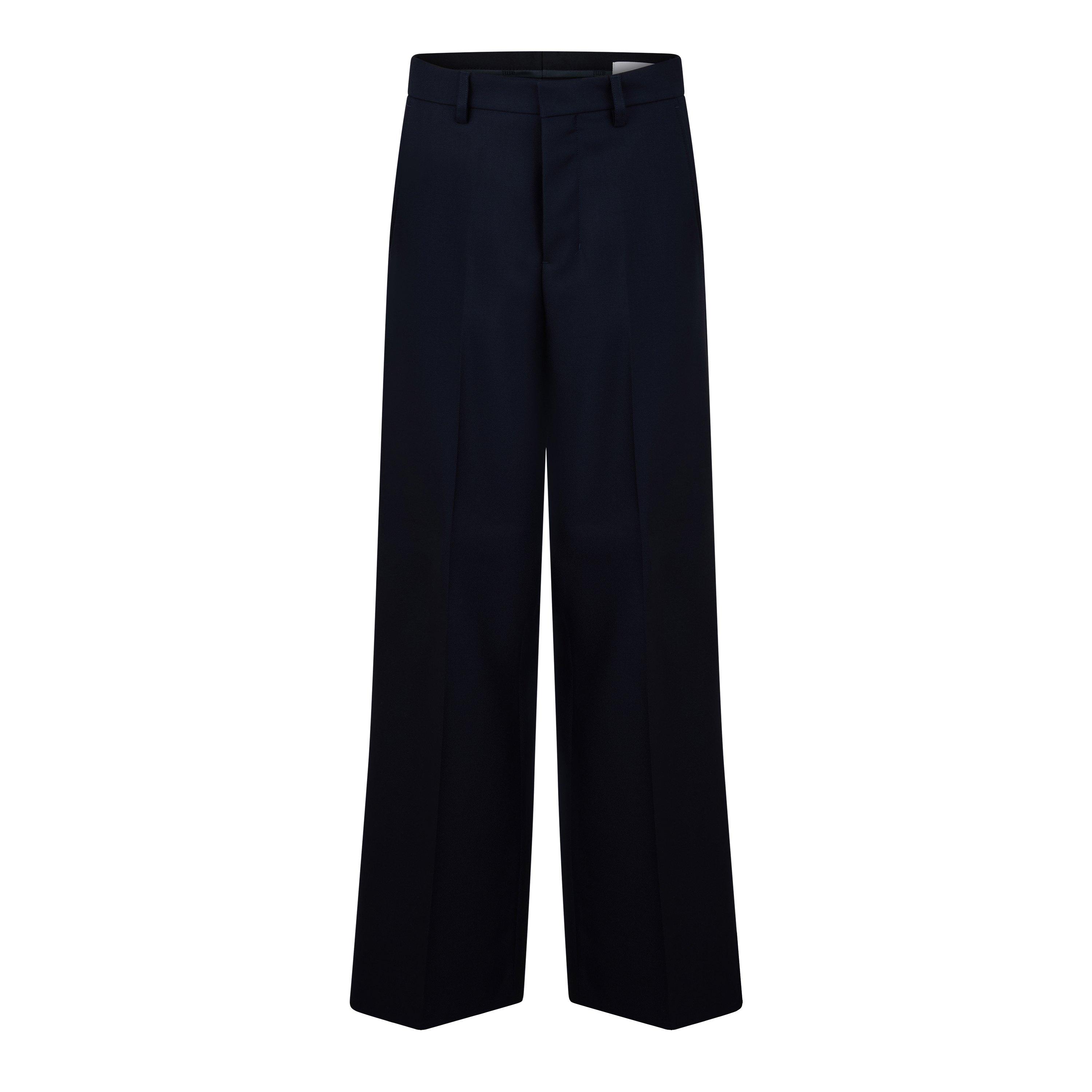 Navy Blue/4011 - Ami Paris - Women's Large Fit Wide Leg Trousers - 5