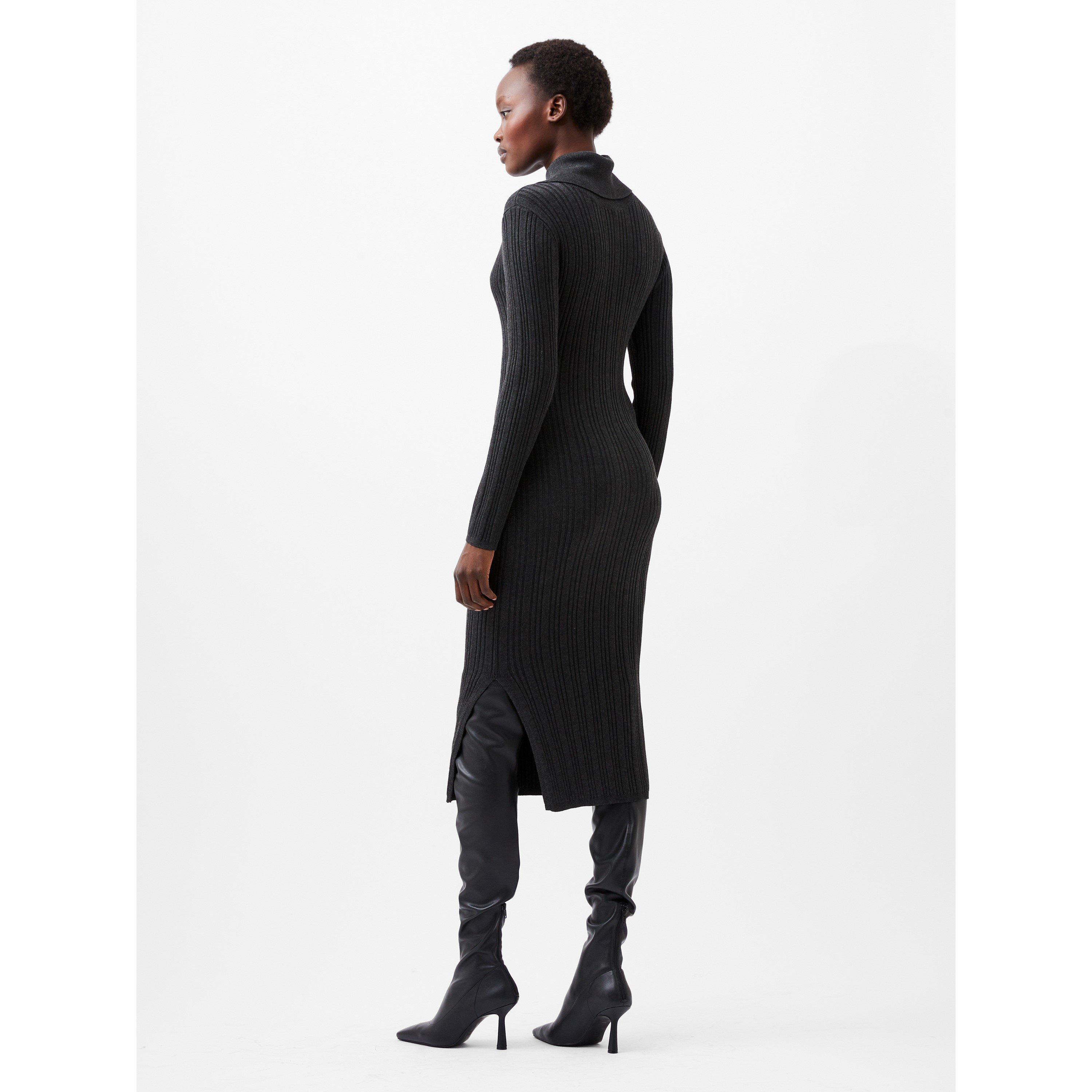 Charcoal Mel - French Connection - Women's Nia Mari Knitted Jumper Dress - 4