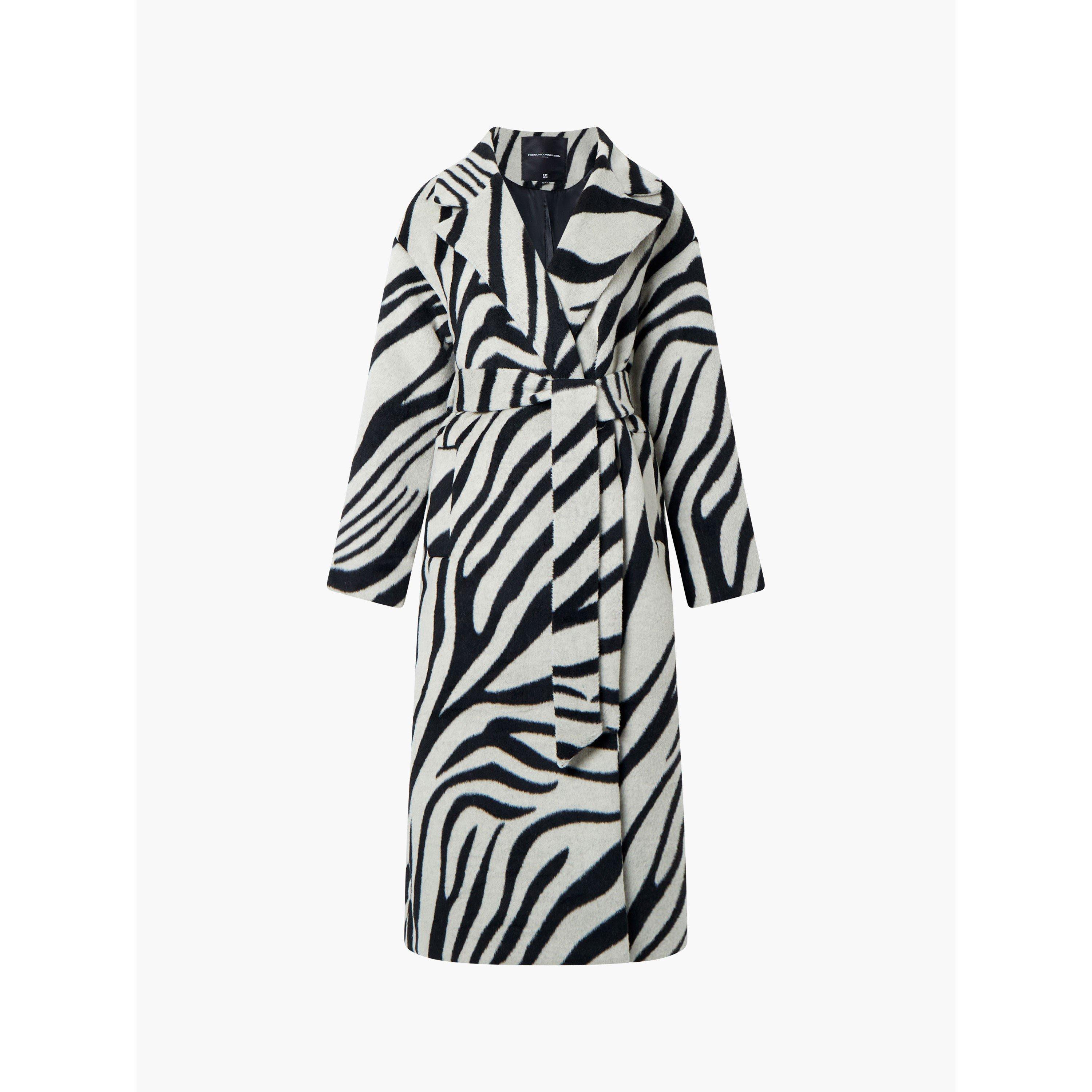 Black White - French Connection - Women's Grace Belted Overcoat - 5