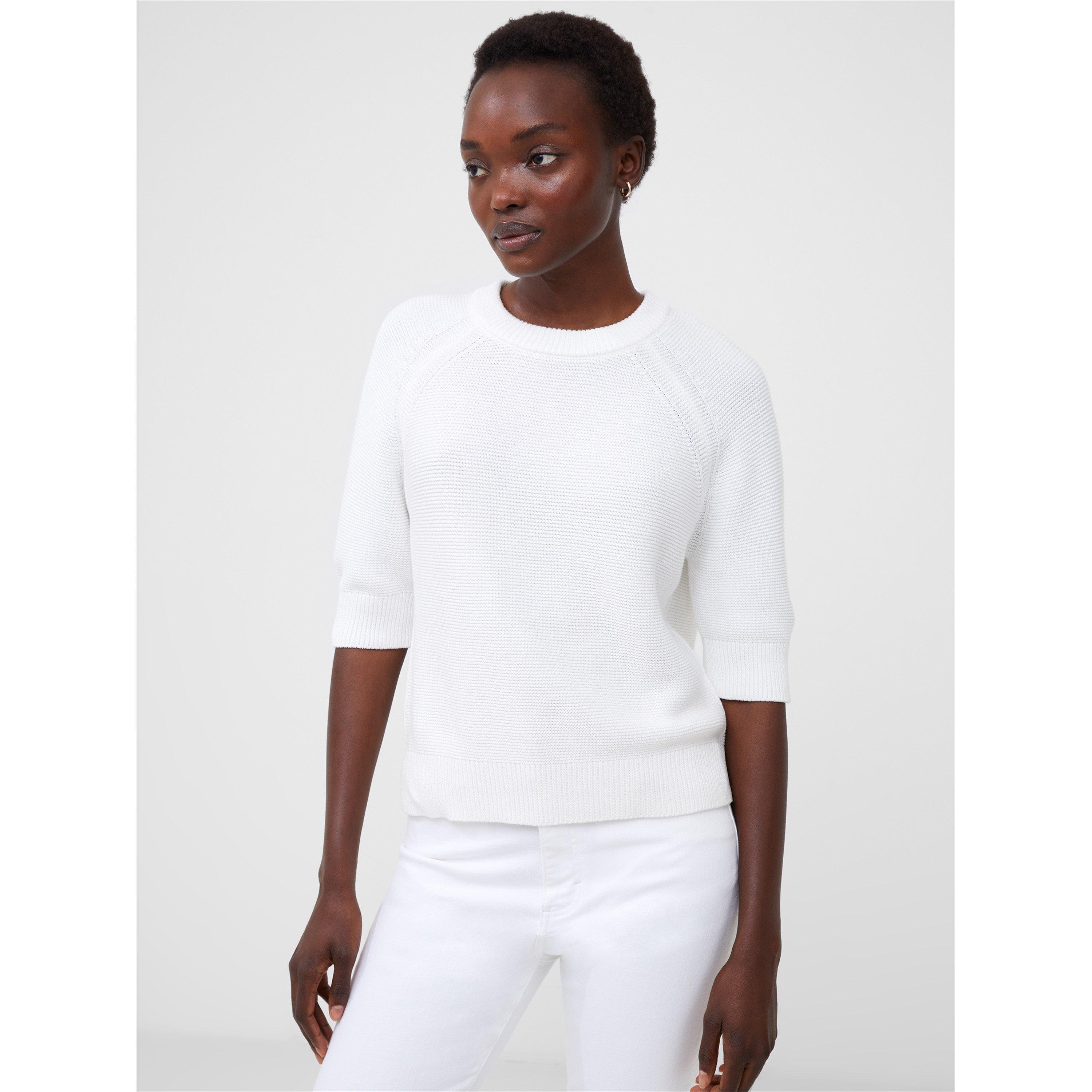 Summer White - French Connection - Women's Lilly Mozart Short-Sleeve Knitted Top - 2