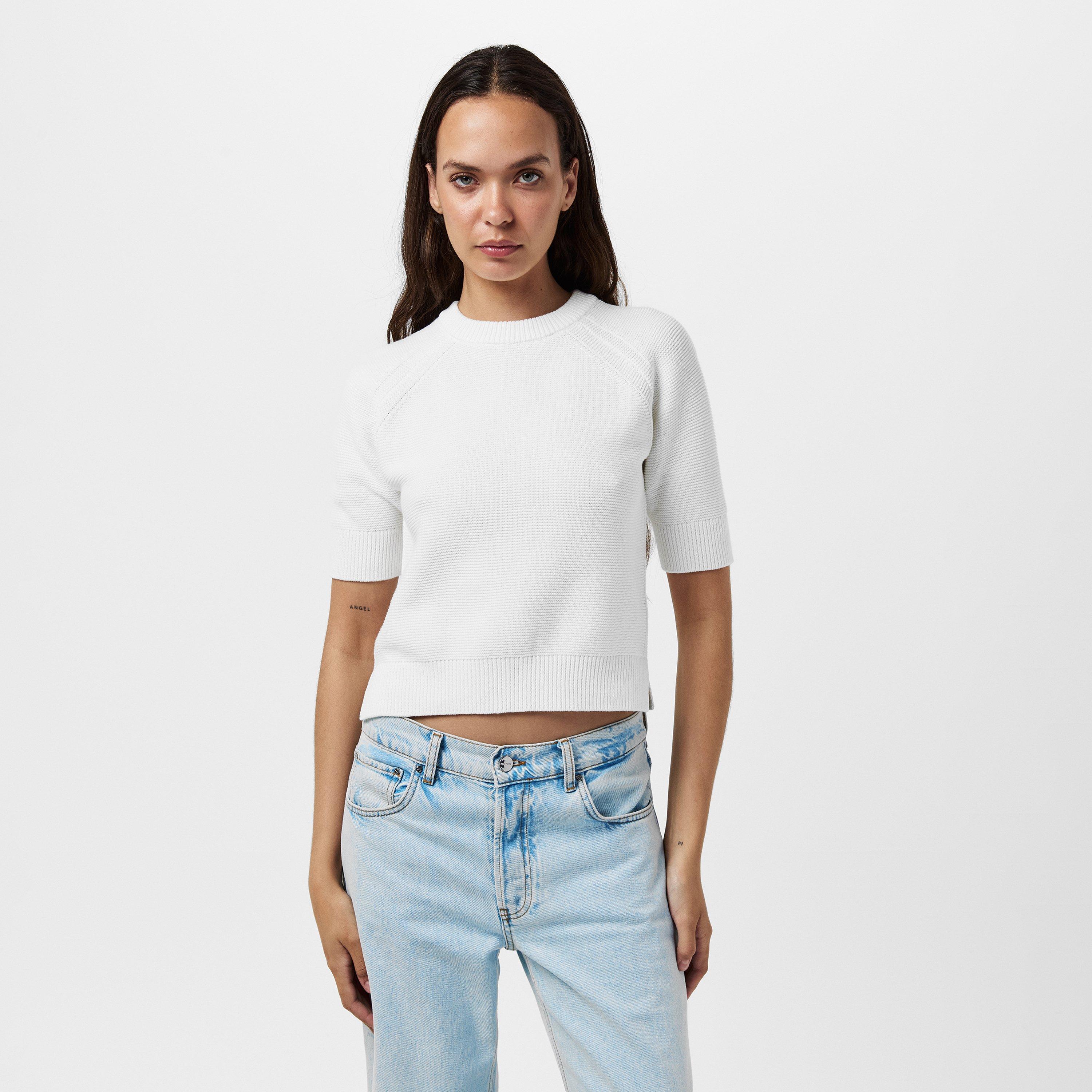 Summer White - French Connection - Women's Lilly Mozart Short-Sleeve Knitted Top - 2