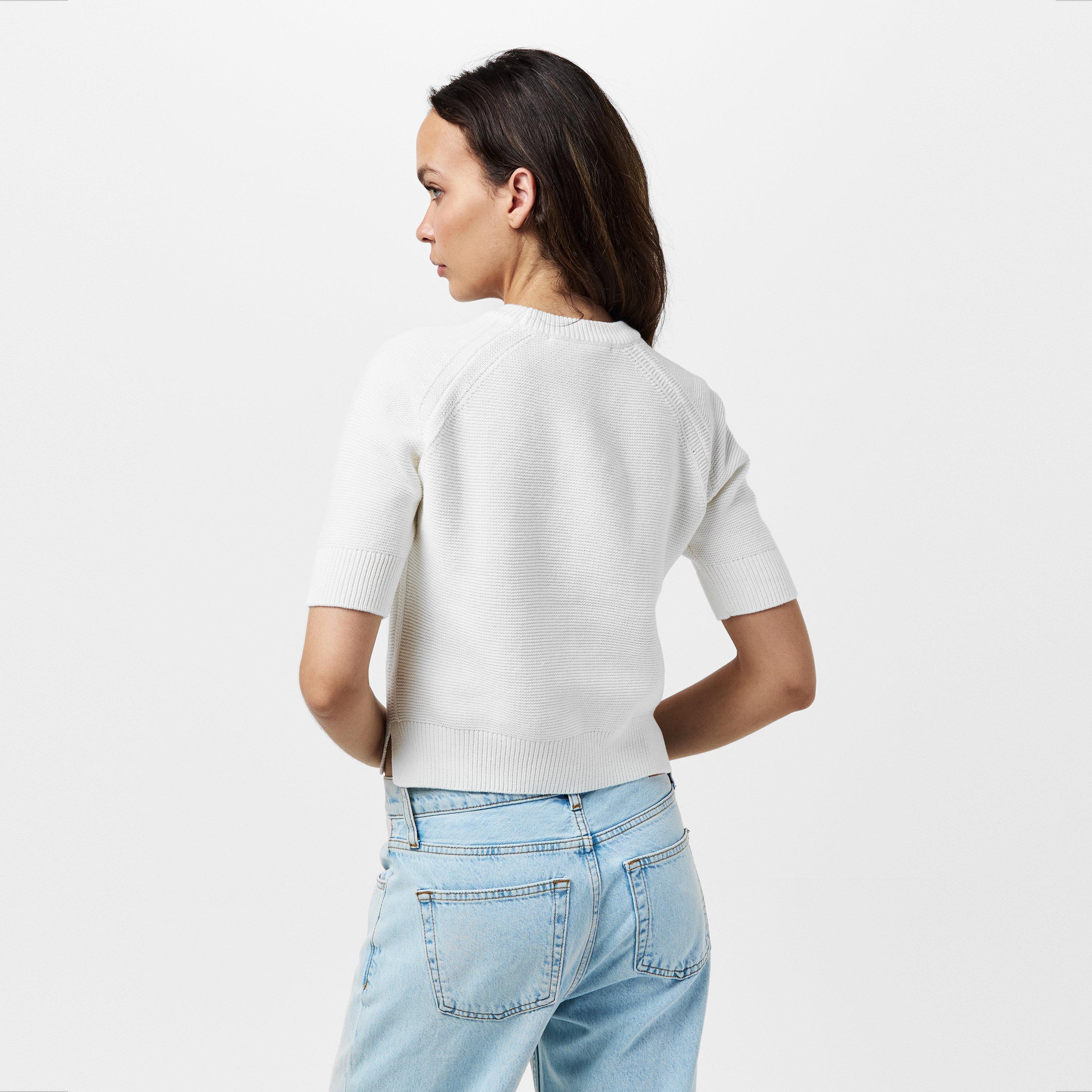 Summer White - French Connection - Women's Lilly Mozart Short-Sleeve Knitted Top - 3