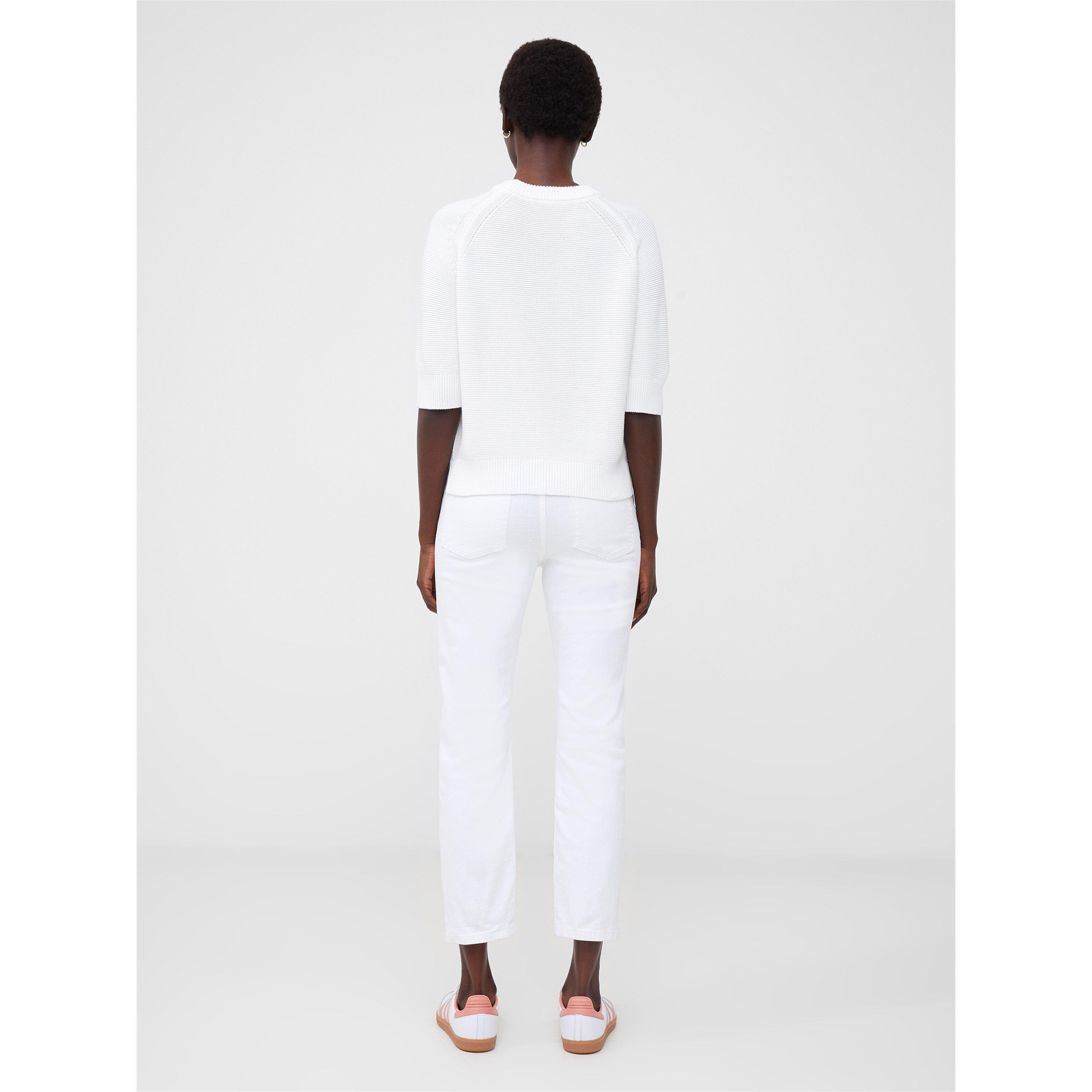Summer White - French Connection - Women's Lilly Mozart Short-Sleeve Knitted Top - 6