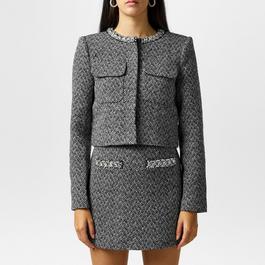 Self Portrait Herringbone Embellished Jacket