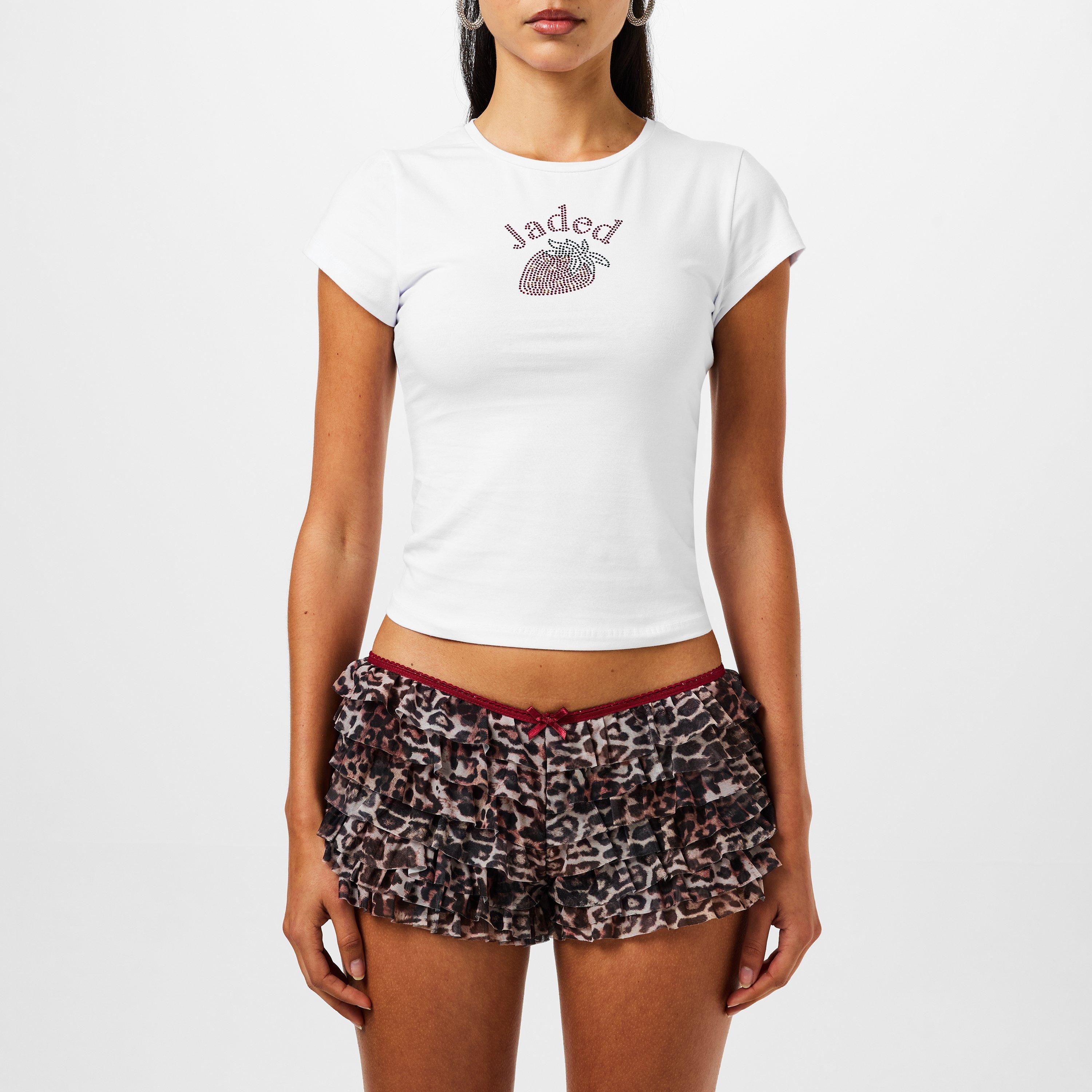 White - Jaded London - Lucia Diamante Baby Tee - 1