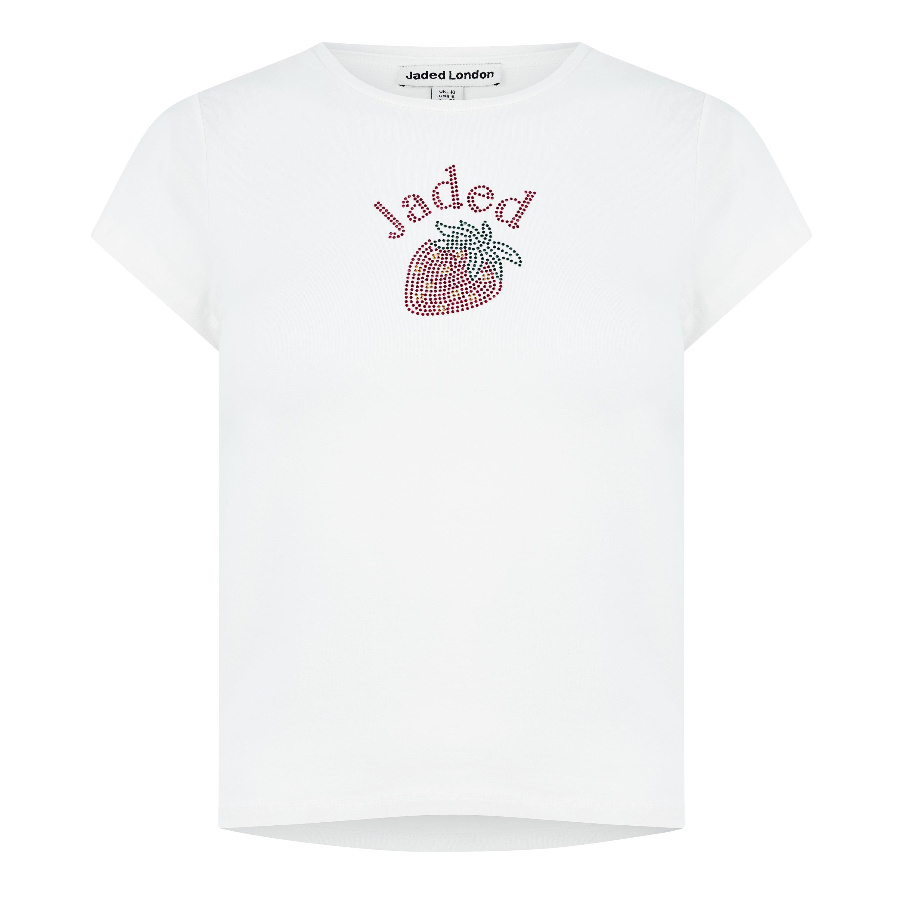 White - Jaded London - Lucia Diamante Baby Tee - 5