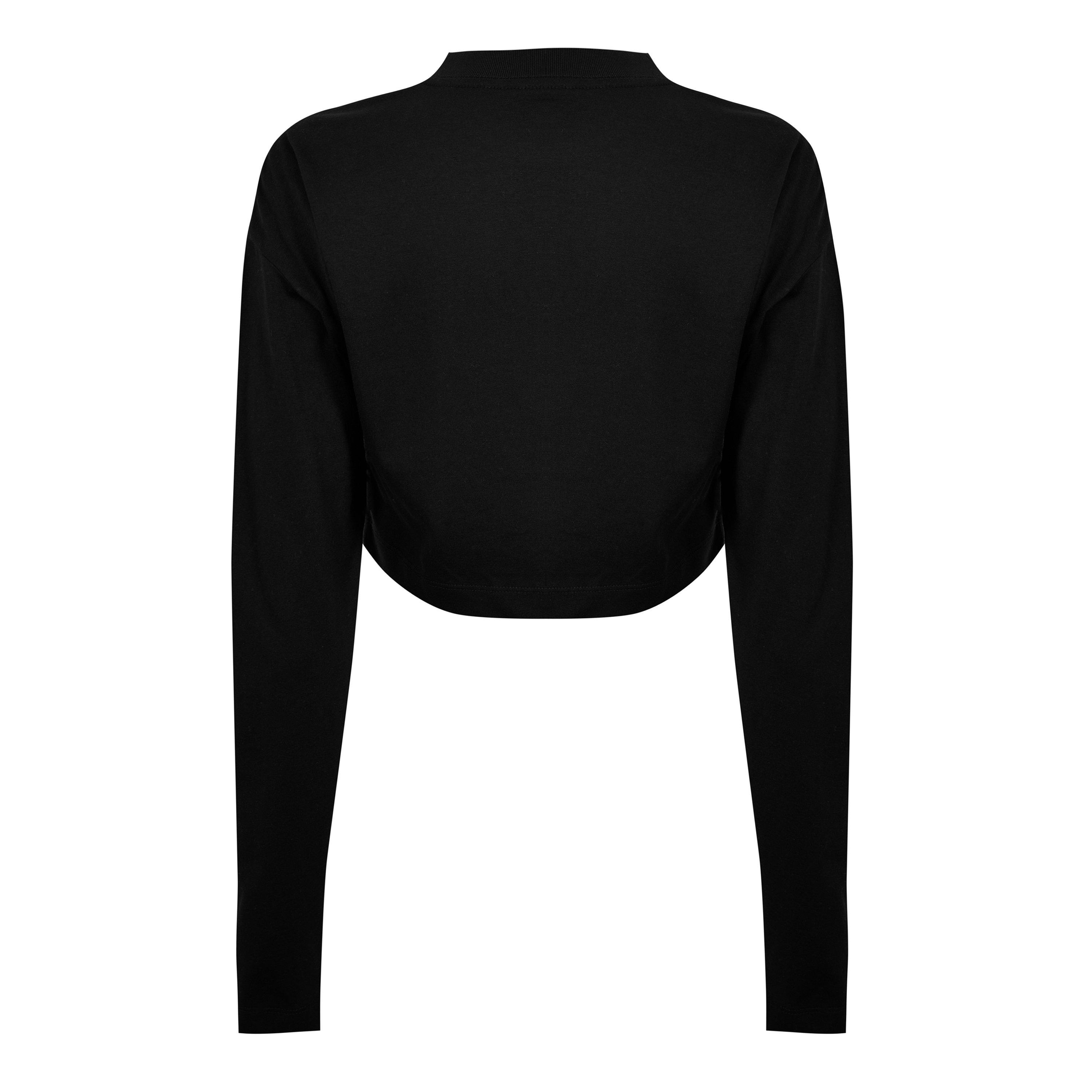 Calvin Klein Jeans Women's Script Institutional Long Sleeve Crop Top ...