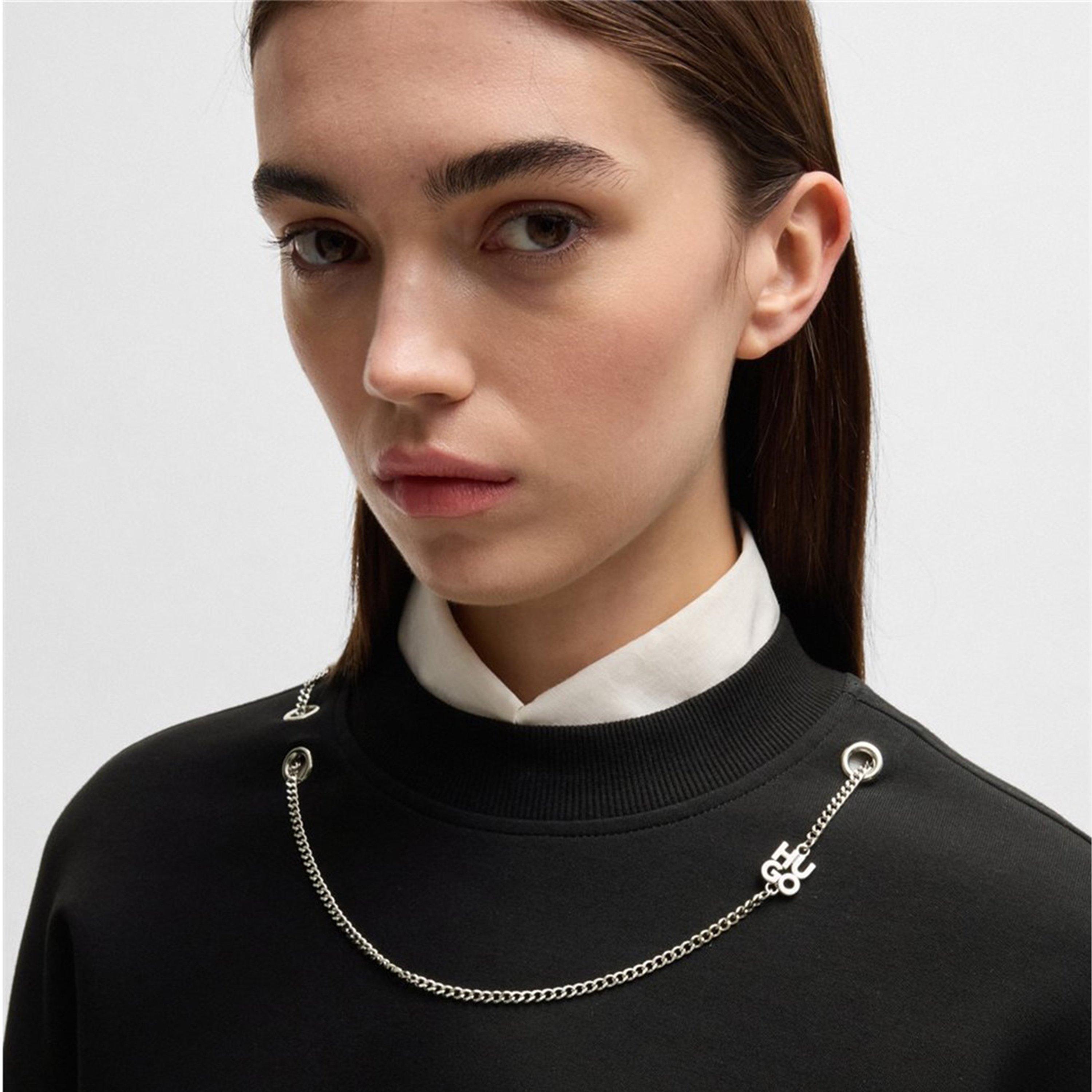 Black - Hugo - Women's Dewita Crew Sweatshirt - 4