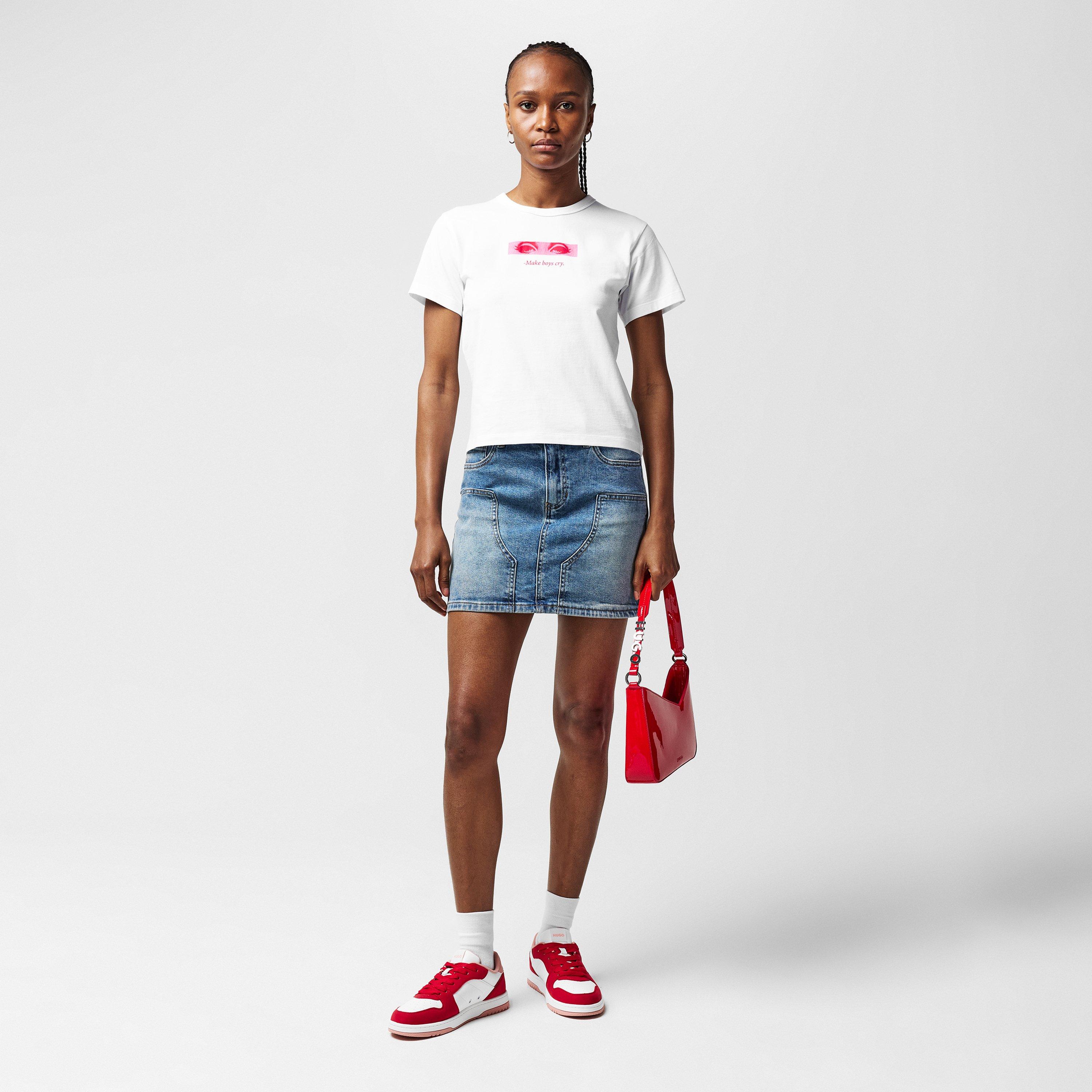 White - Hugo - Women's Destrel Regular Fit T-Shirt - 5