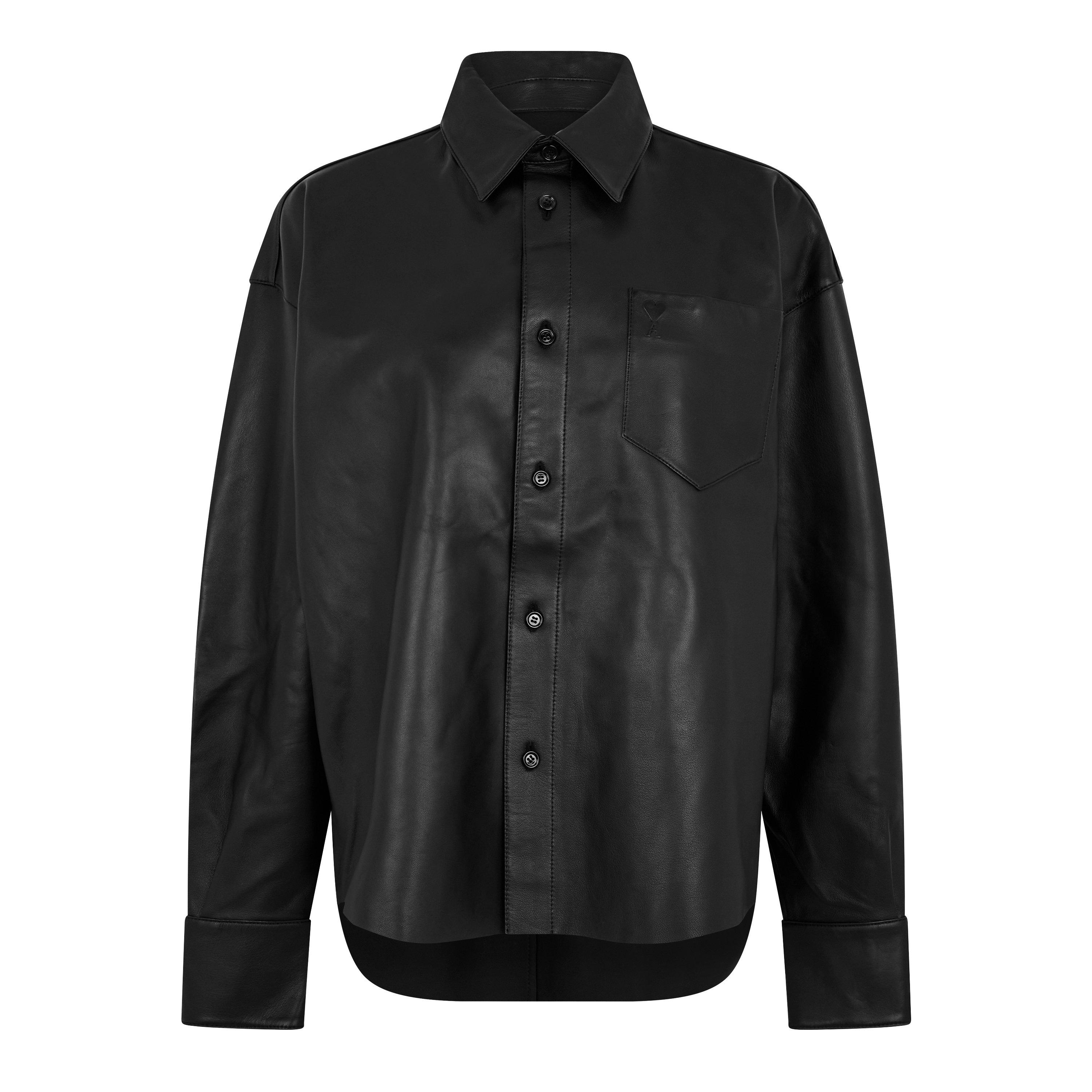 Ami Paris | Boxy Fit Leather Shirt | Oxford Shirt - Long