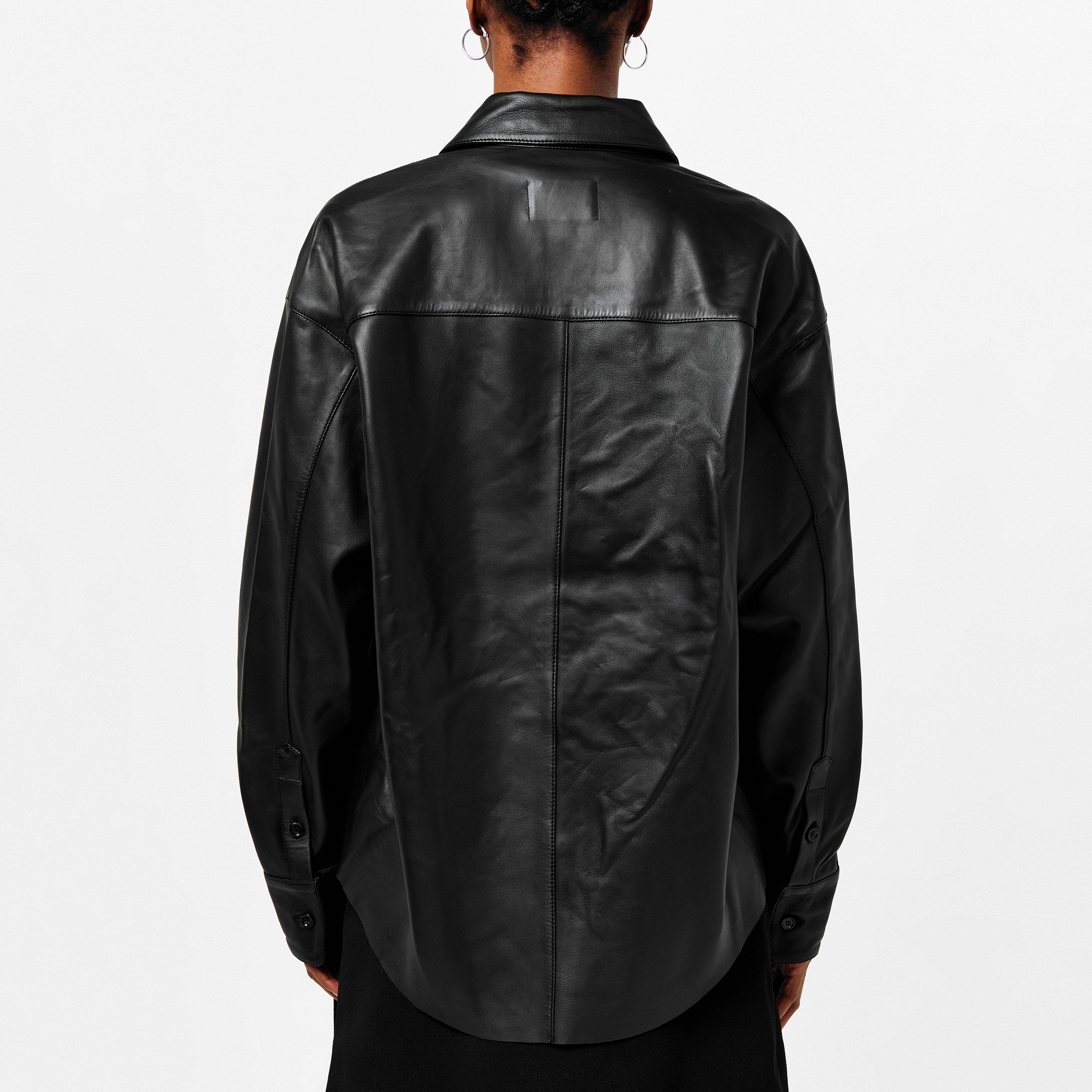 Ami Paris | Boxy Fit Leather Shirt | Oxford Shirt - Long