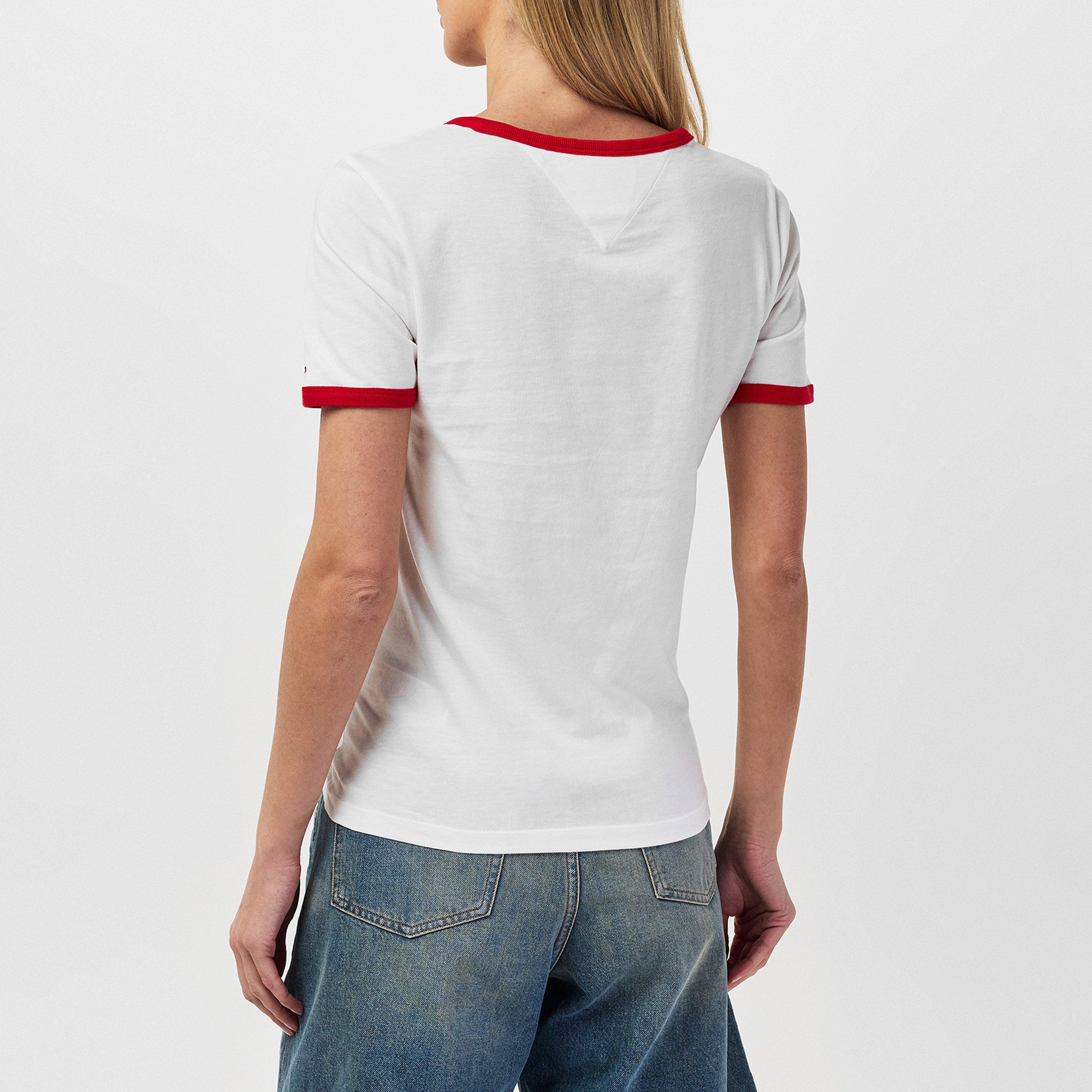 Ecru - Tommy Jeans - Script Ringer T-Shirt - 4