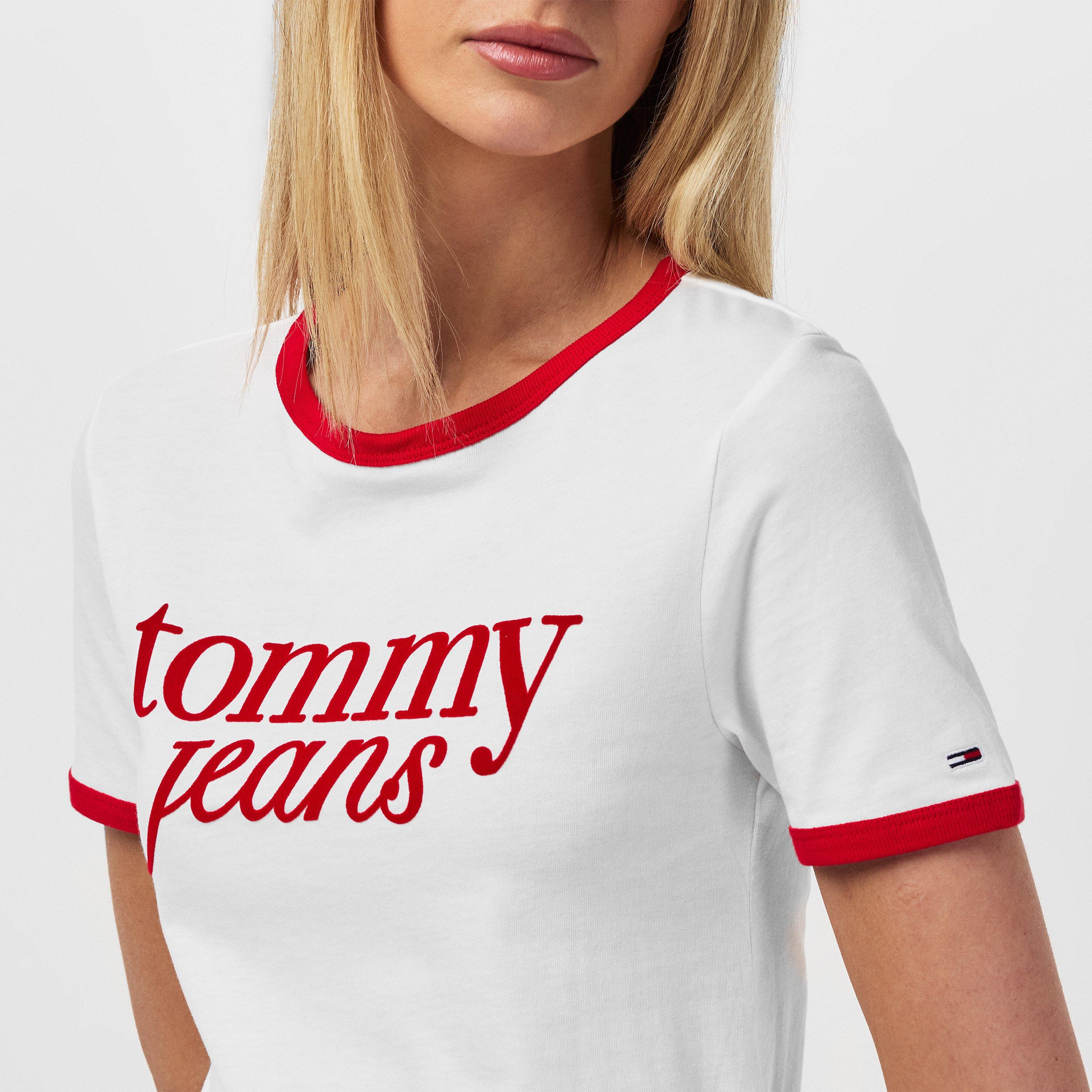 Ecru - Tommy Jeans - Script Ringer T-Shirt - 5